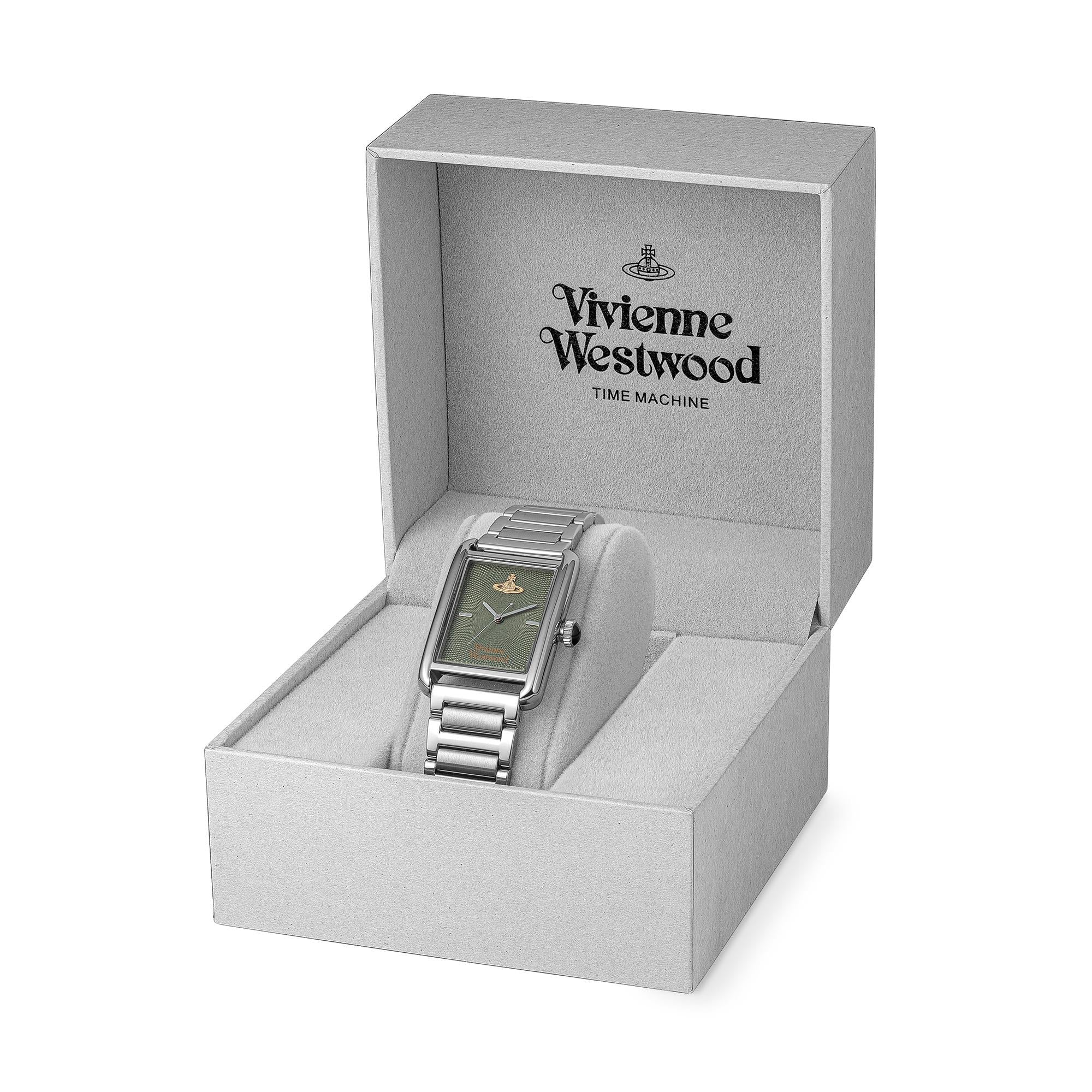 Vivienne Westwood Shacklewell Quarz Grünes Zifferblatt Edelstahlarmband Damen Uhr VV297GRSL