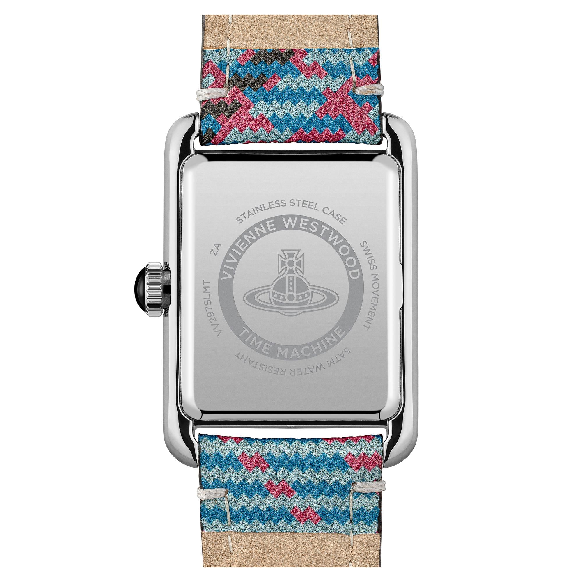 Vivienne Westwood Shacklewell Quarz Silbernes Zifferblatt Lederarmband Damen Uhr VV297SLMT