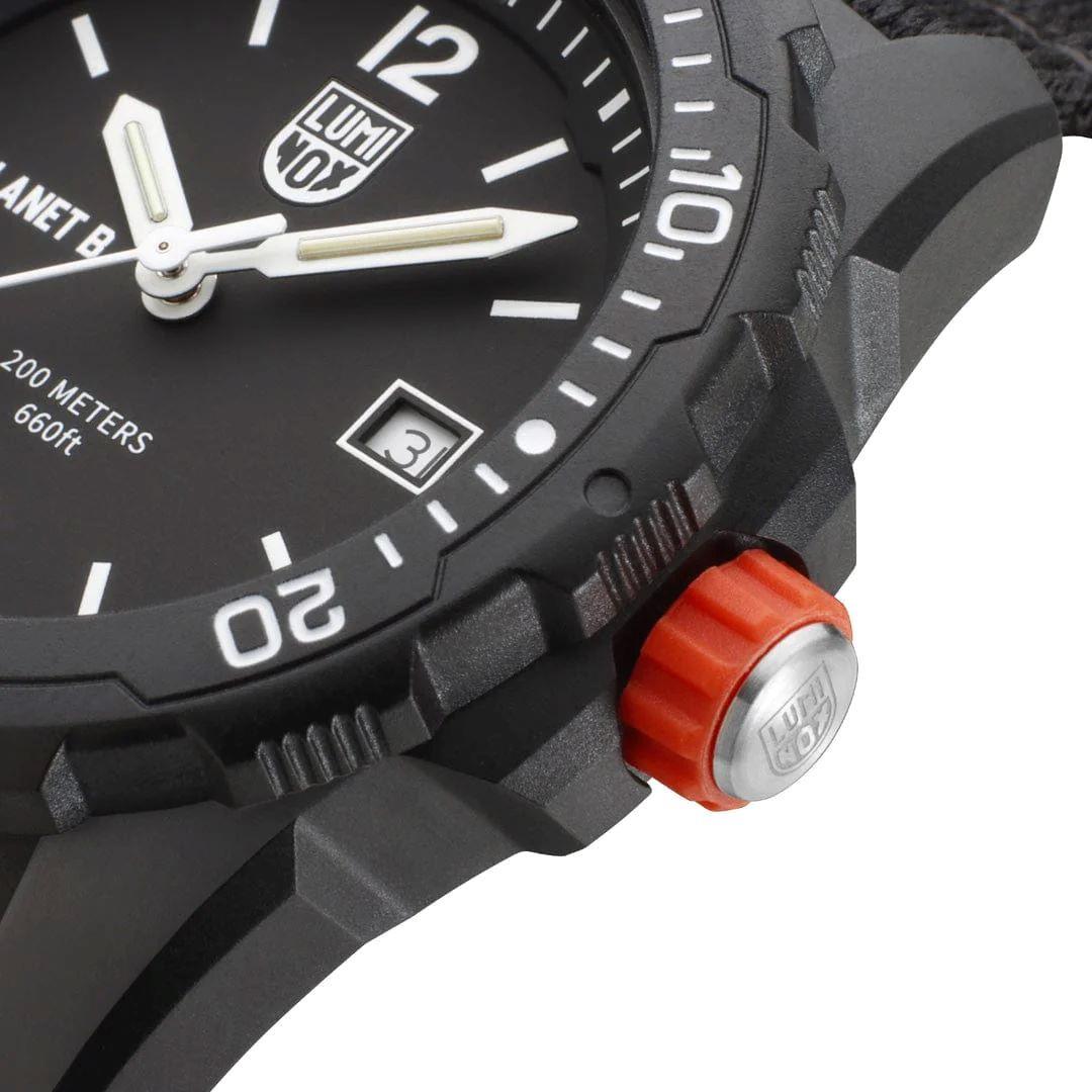 Luminox Bear Grylls Survival No Planet B Schwarzes Zifferblatt Ozeanplastikarmband Herren Uhr XB.3722.ECO