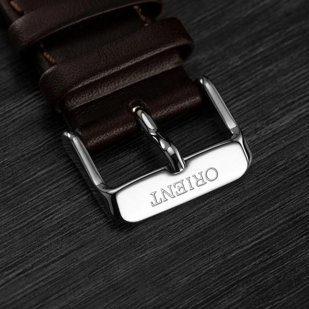 Orient Bambino 41mm Weißes Zifferblatt Leder Herren Automatik Uhr TAC0000EW0