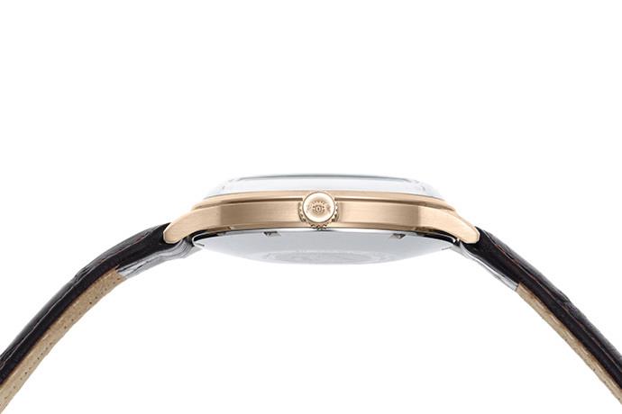 Orient Bambino 40,5mm Weißes Zifferblatt Leder Herren Automatik Uhr FAC00002W0