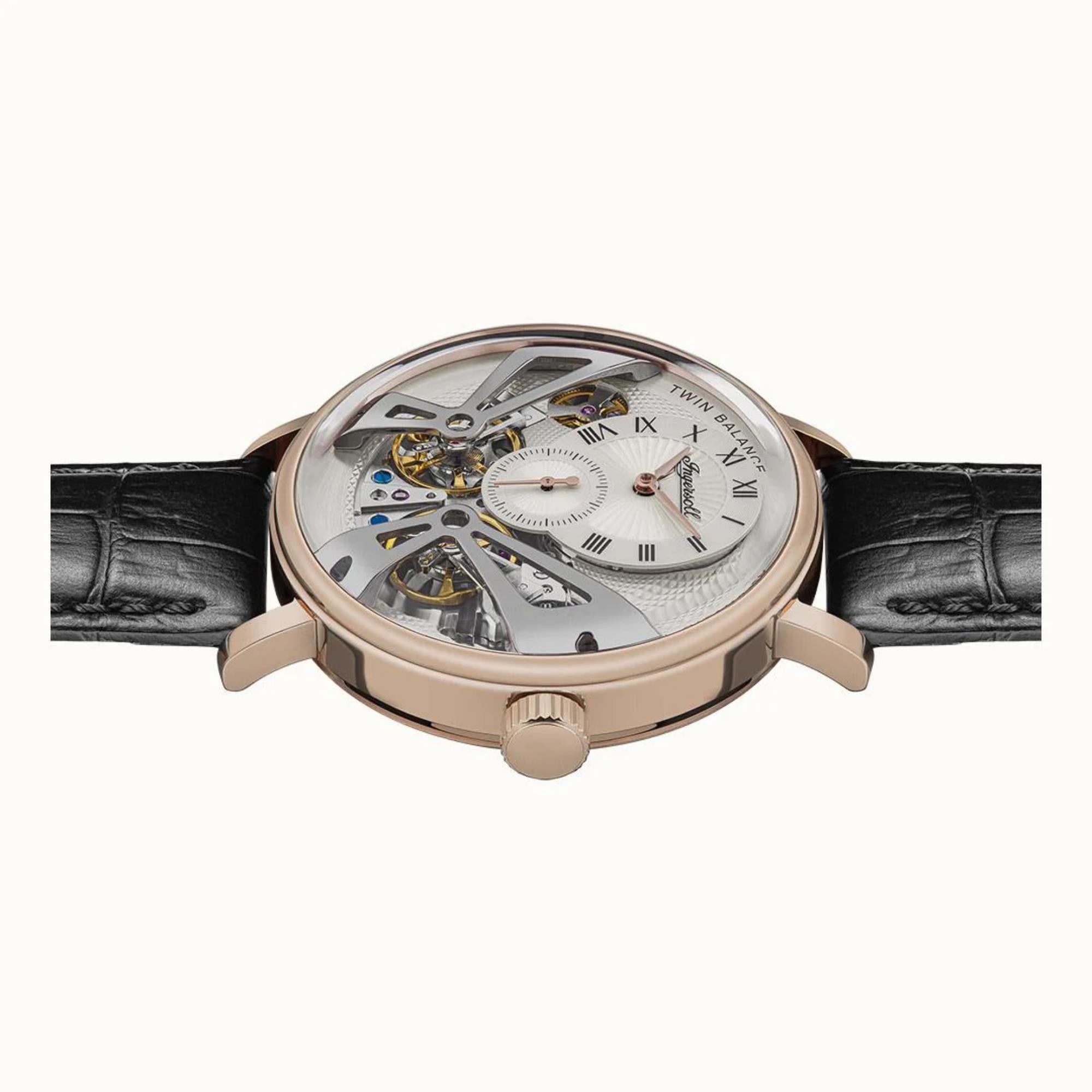 Ingersoll 1892 Der Tennessee Automatik Herren Uhr mit Grauem Vinyl und Fächerstruktur Zifferblatt und Lederarmband - I13101