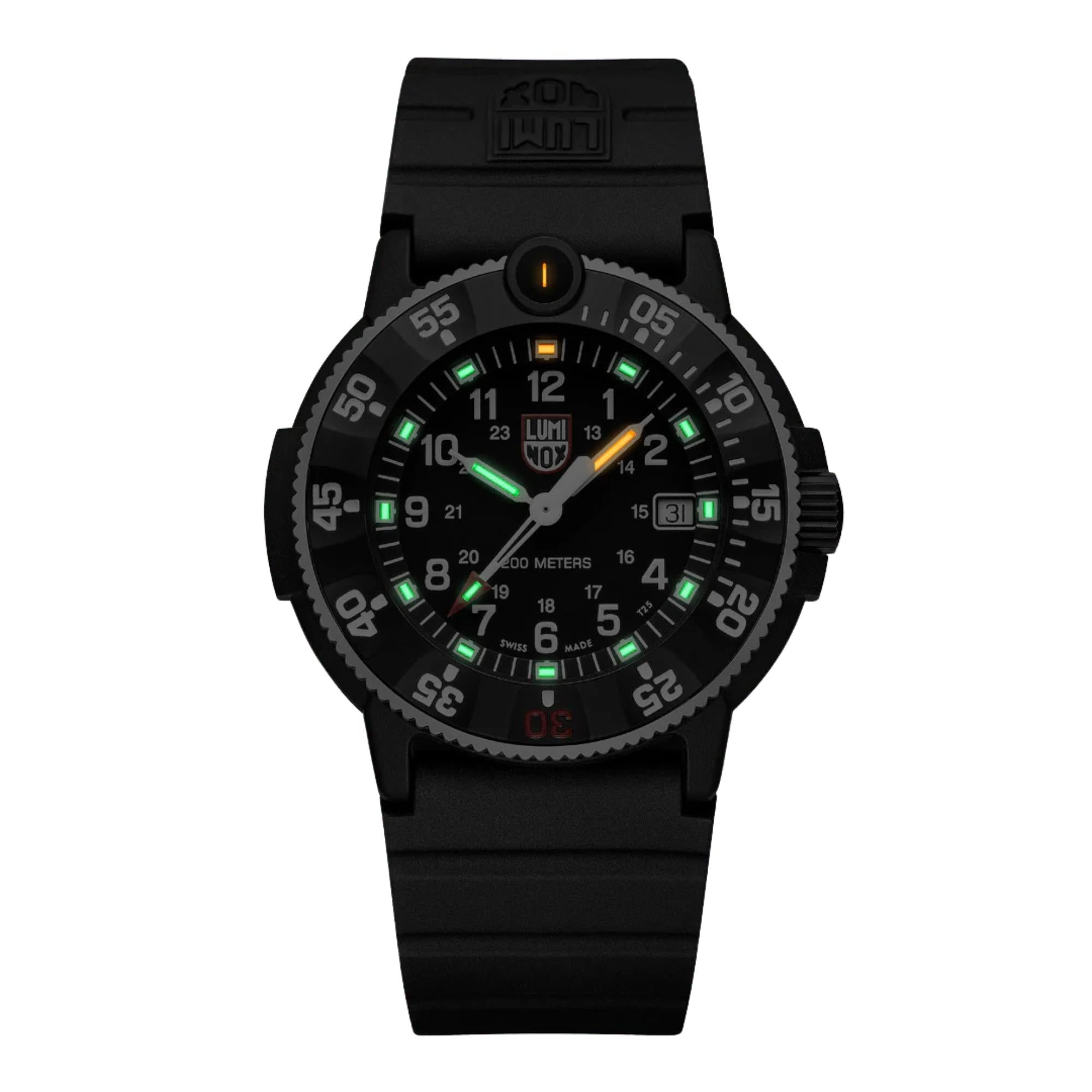 Luminox Navy SEAL Original Schwarzes Zifferblatt Gummiband Herren Uhr XS.3001.H.SET