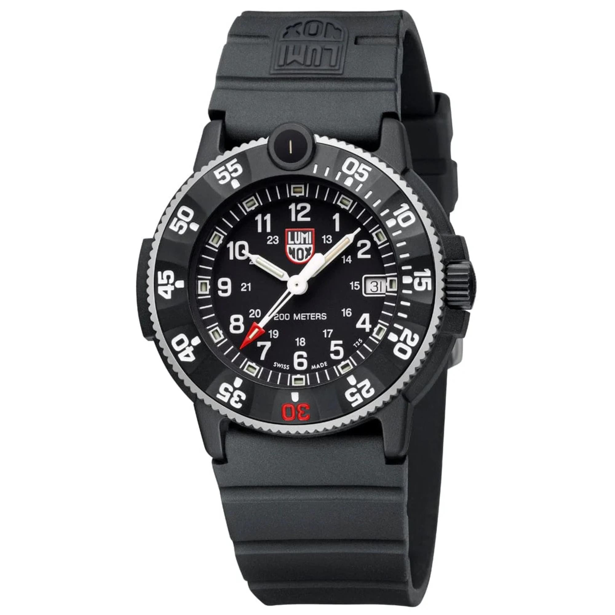 Luminox Navy SEAL Original Schwarzes Zifferblatt Gummiband Herren Uhr XS.3001.H.SET