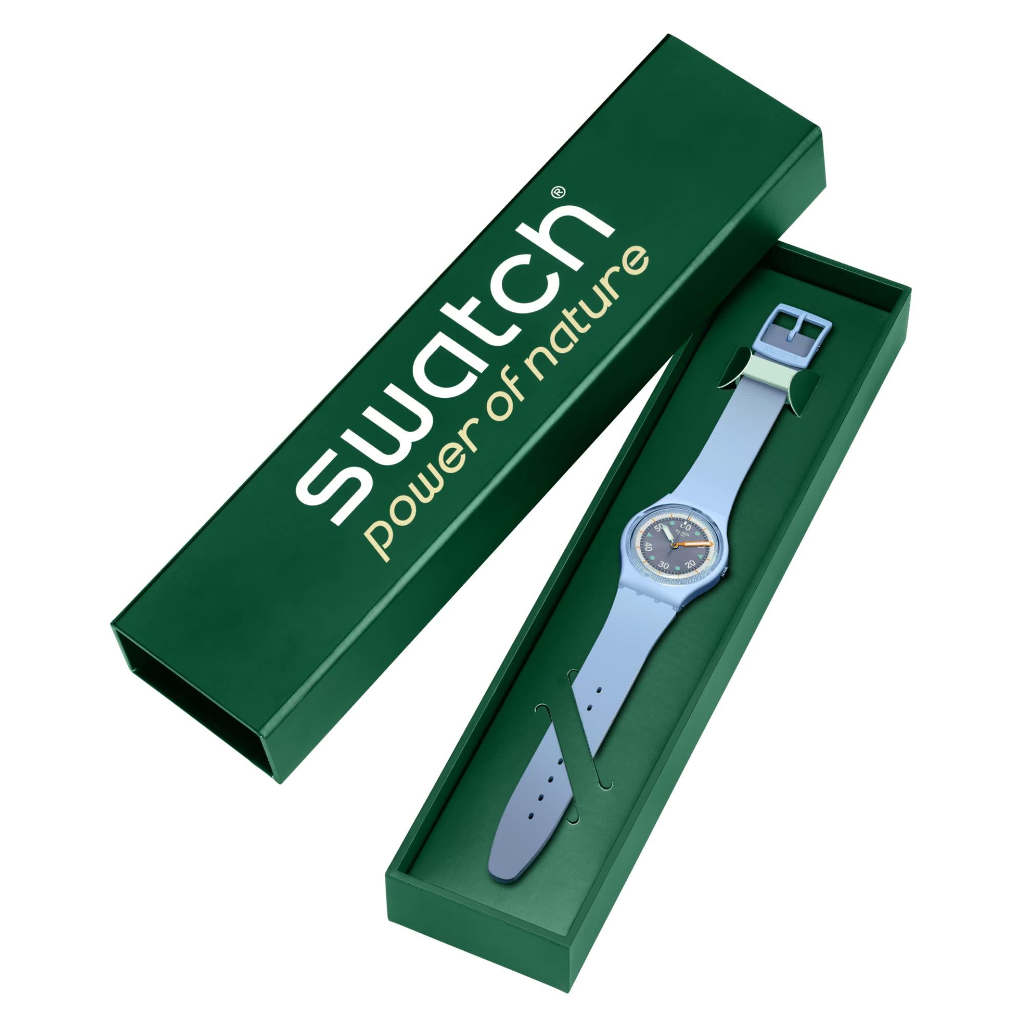 Swatch Frozen Waterfall Bioceramic Light Blue Dial Silicone Watch SO31L100