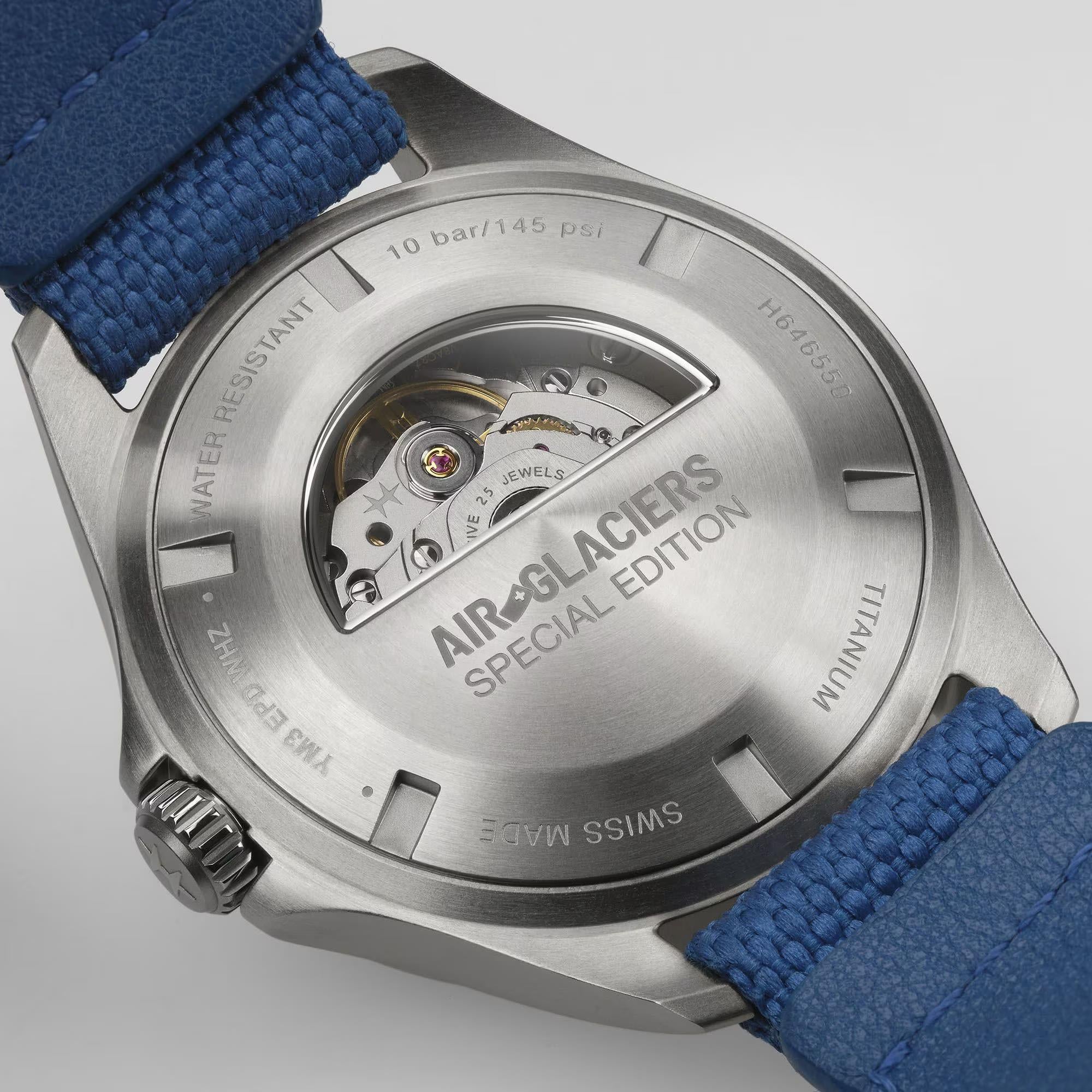 Hamilton Khaki Aviation Pilot Air-Glaciers H64655941 watch case- back profile