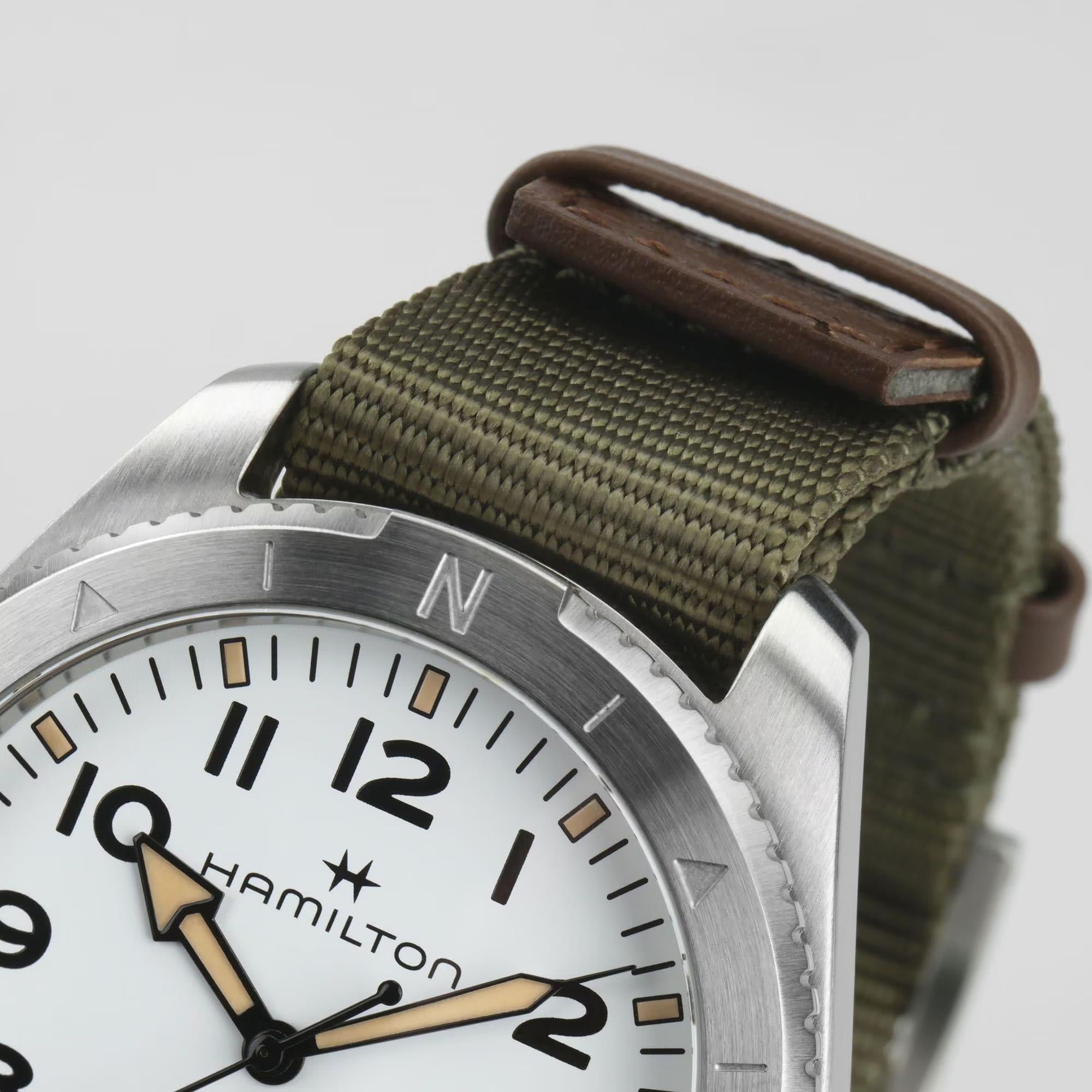 Hamilton Khaki Field 41mm Expedition White Dial NATO Automatic Watch H70315910