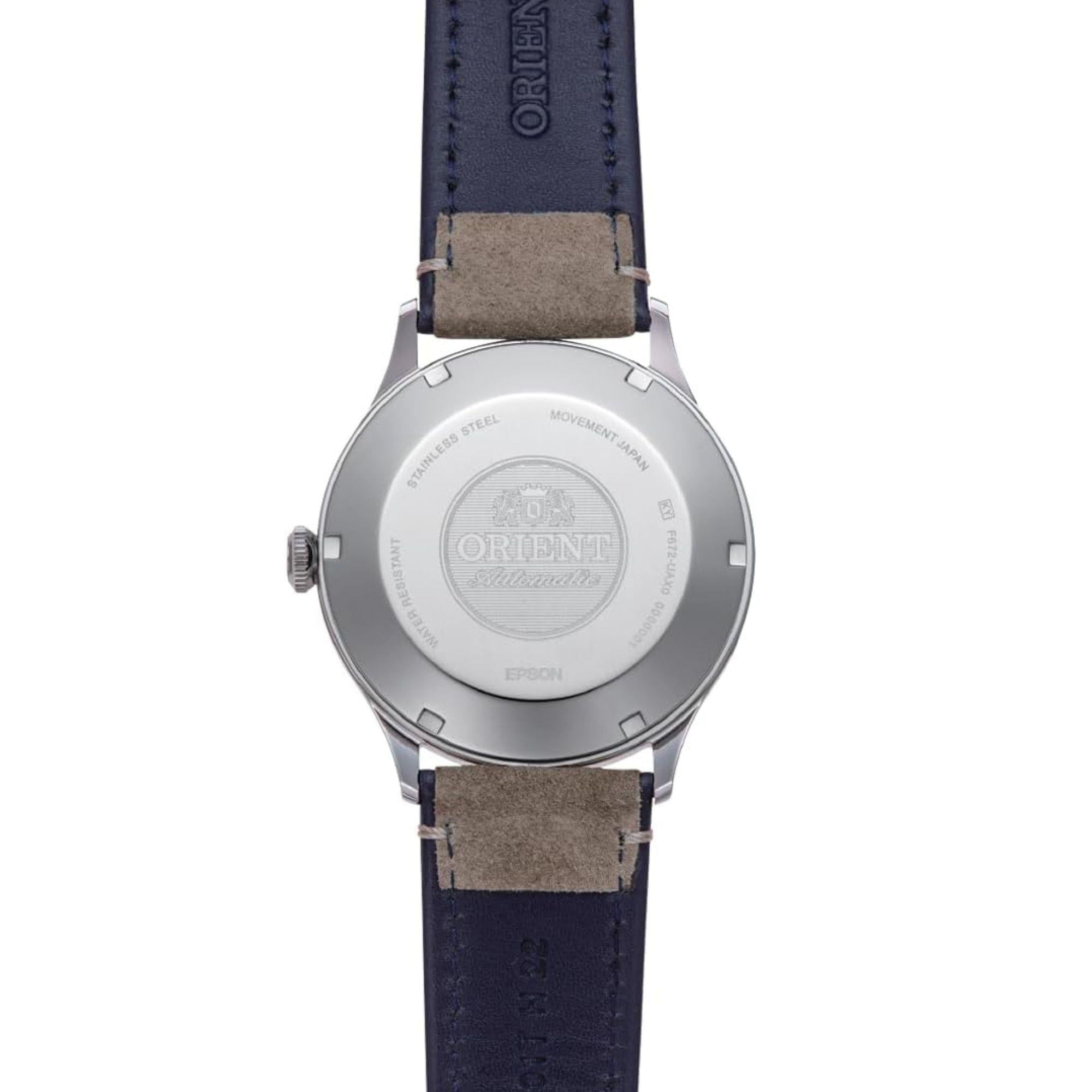 Orient Bambino 41mm Blue Dial Leather Mens Automatic Watch RA-AC0P02L10B