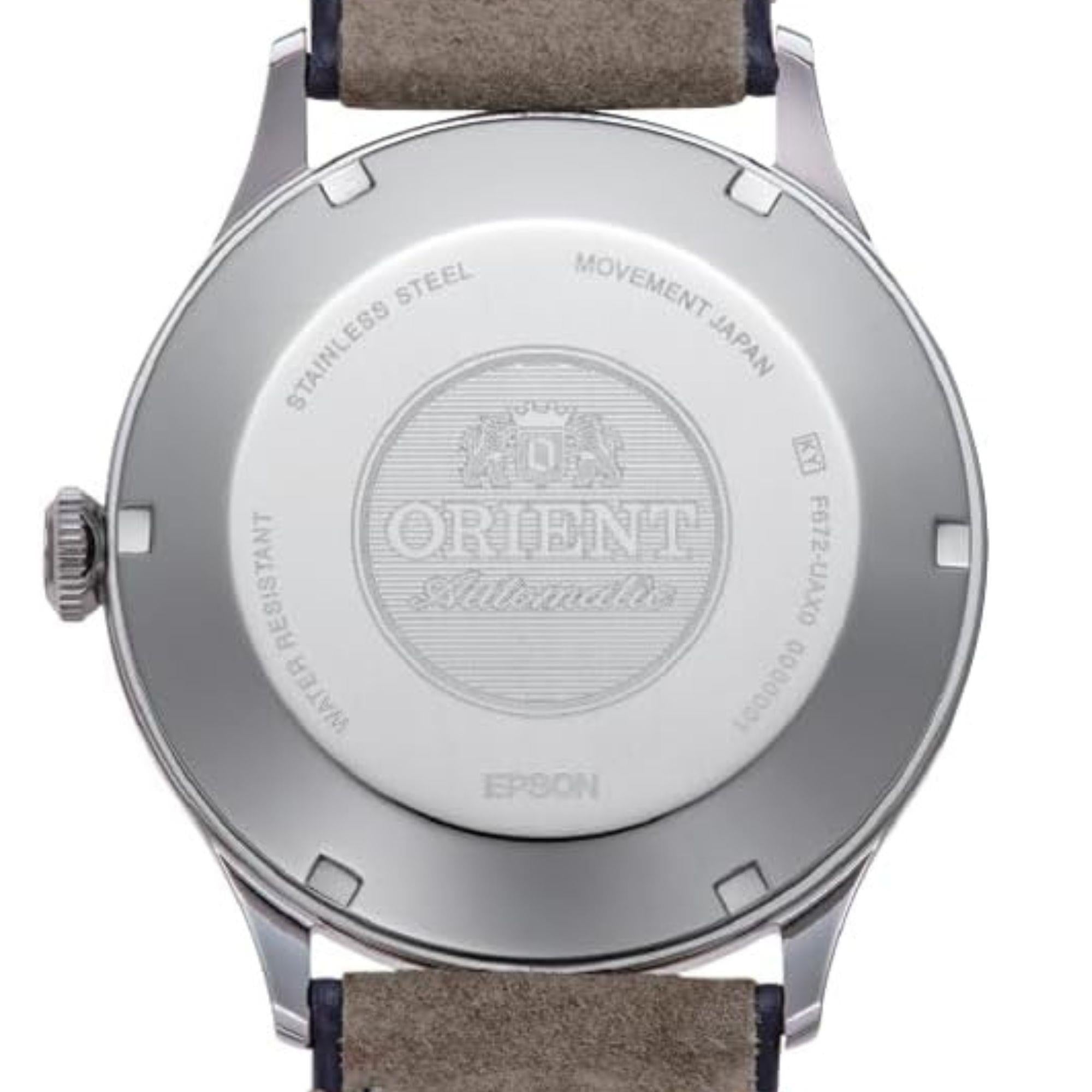 Orient Bambino 41mm Blue Dial Leather Mens Automatic Watch RA-AC0P02L10B