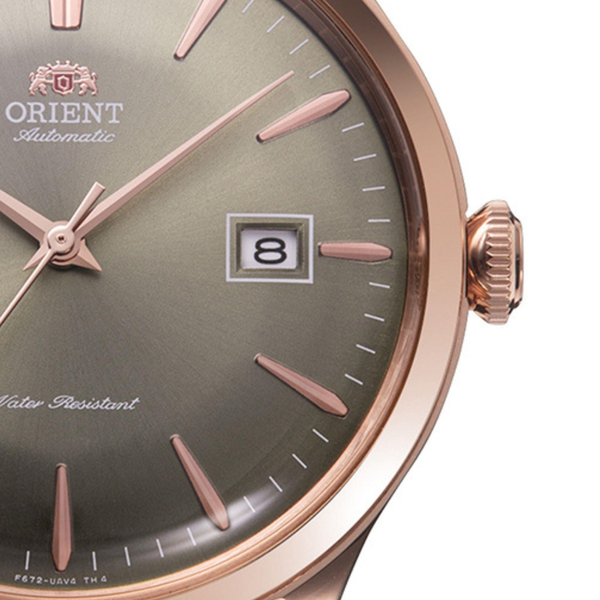 Orient Bambino 42mm Bronze Dial Leather Mens Automatic Watch RA-AC0P04Y10B