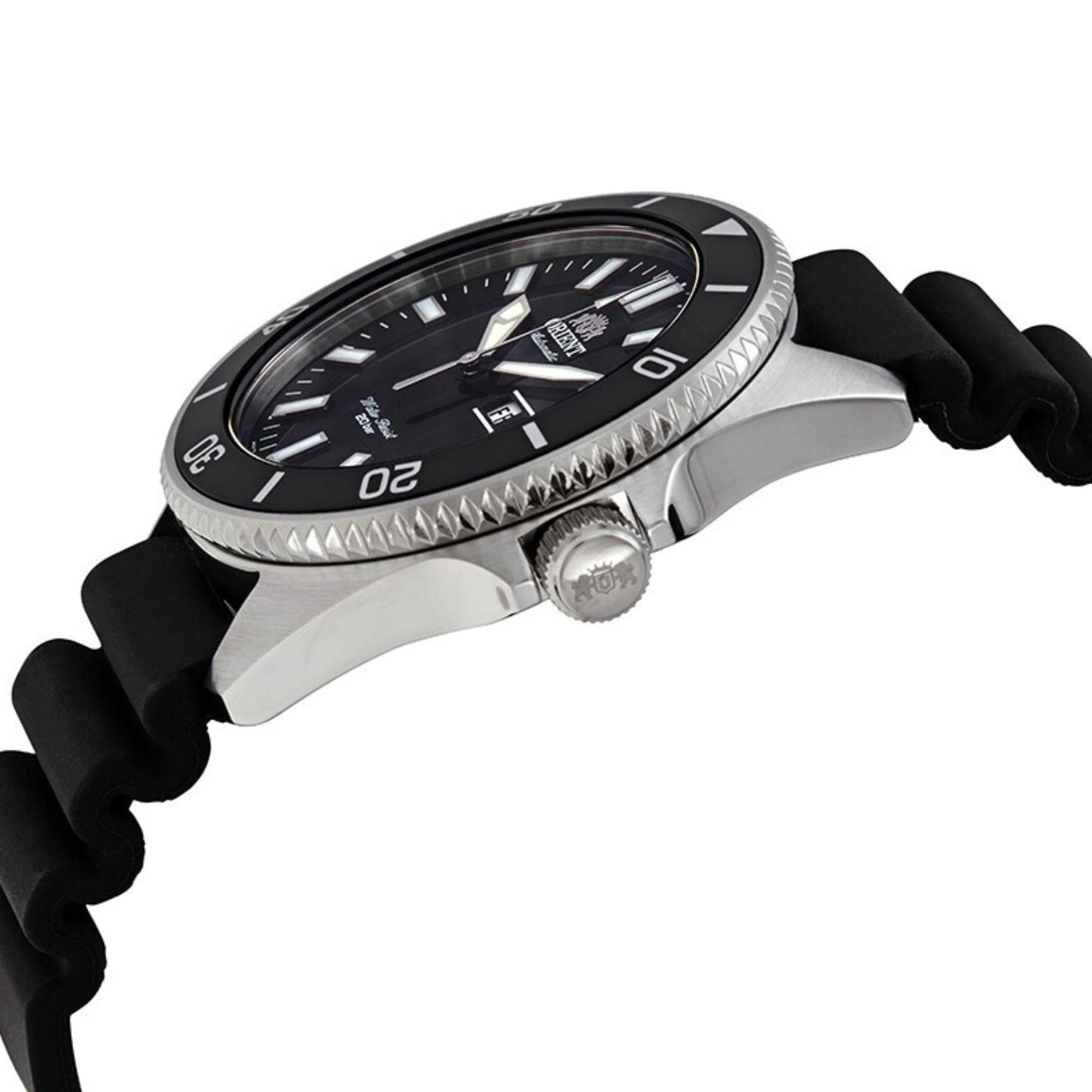 Orient Mako III 44mm Black Dial Rubber Mens Automatic Watch RA-AA0010B39B