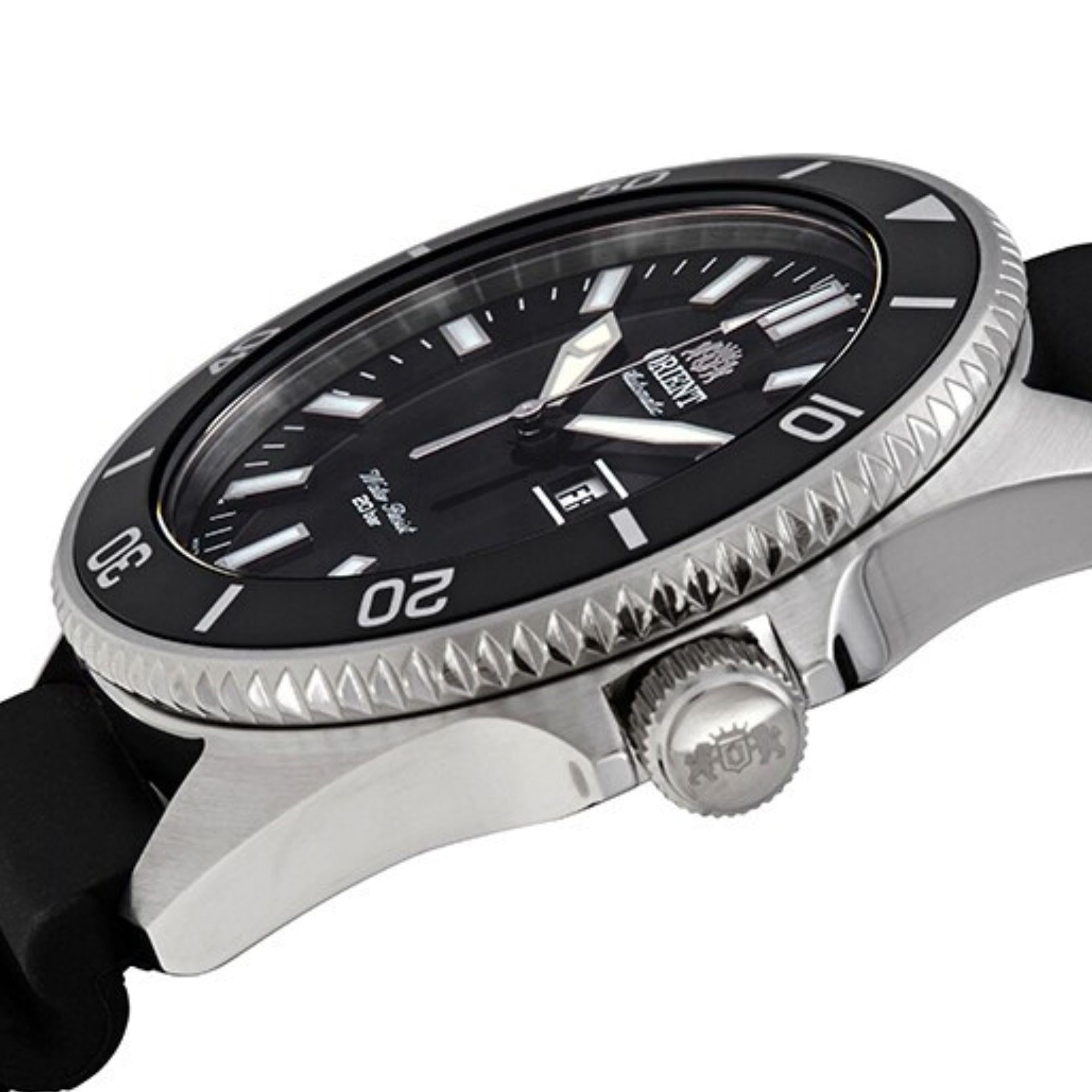 Orient Mako III 44mm Black Dial Rubber Mens Automatic Watch RA-AA0010B39B