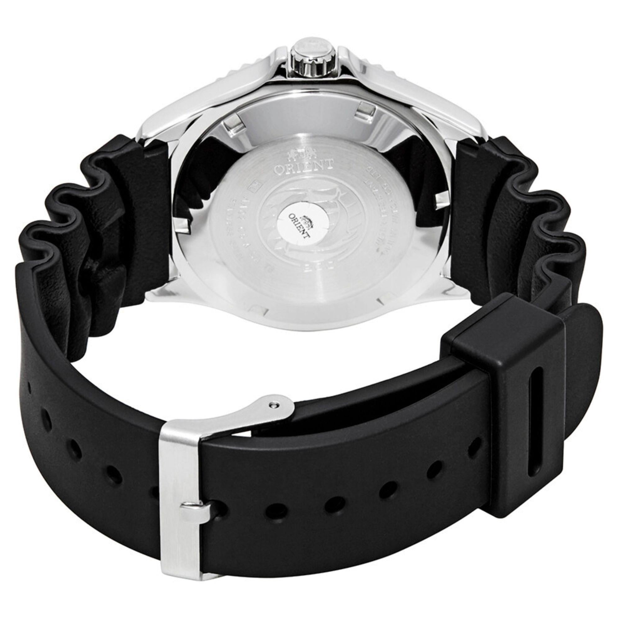 Orient Ray II 42mm Schwarz Zifferblatt Gummi Herren Automatik Uhr FAA02007B9