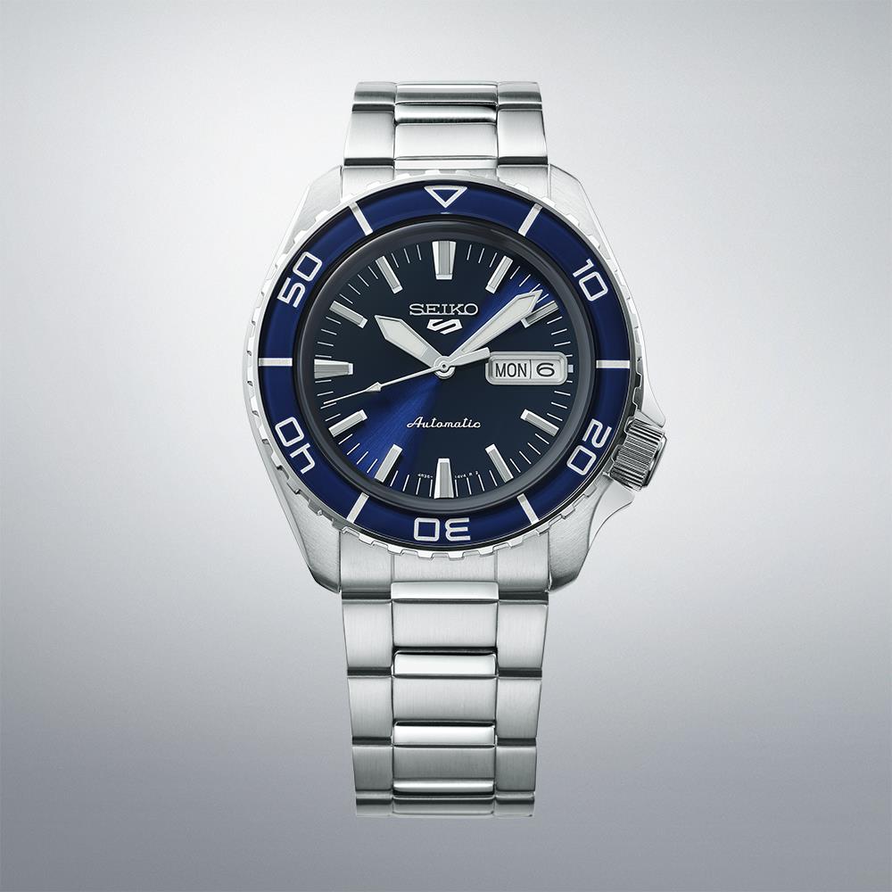 Seiko 5 Sports SKX Bluetone Redux Automatik Blau Zifferblatt Edelstahl Armband Herren Uhr SRPK97K1