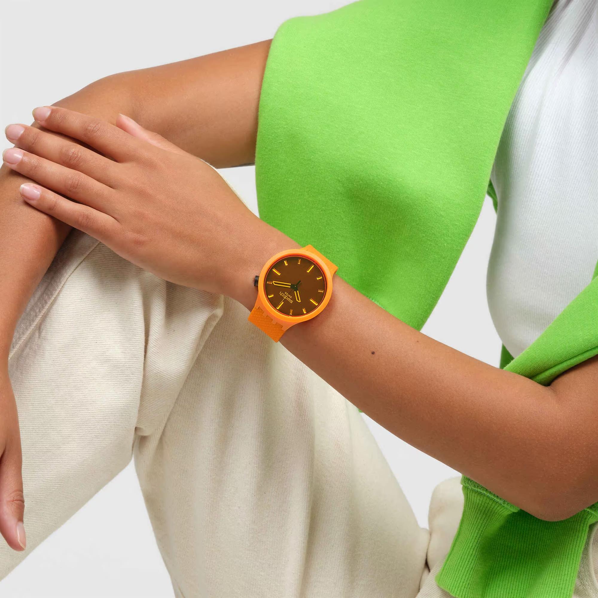 Swatch Big Bold Crushing Orange Bio-Sourced Silicone Watch SB05O102