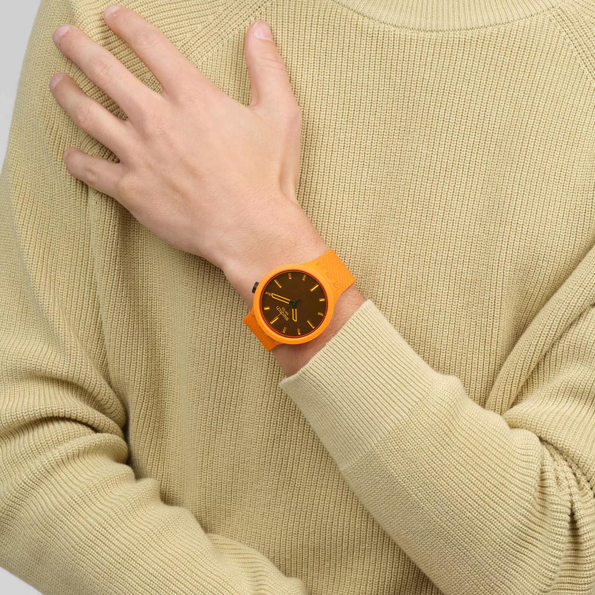 Swatch Big Bold Crushing Orange Bio-Sourced Silicone Watch SB05O102