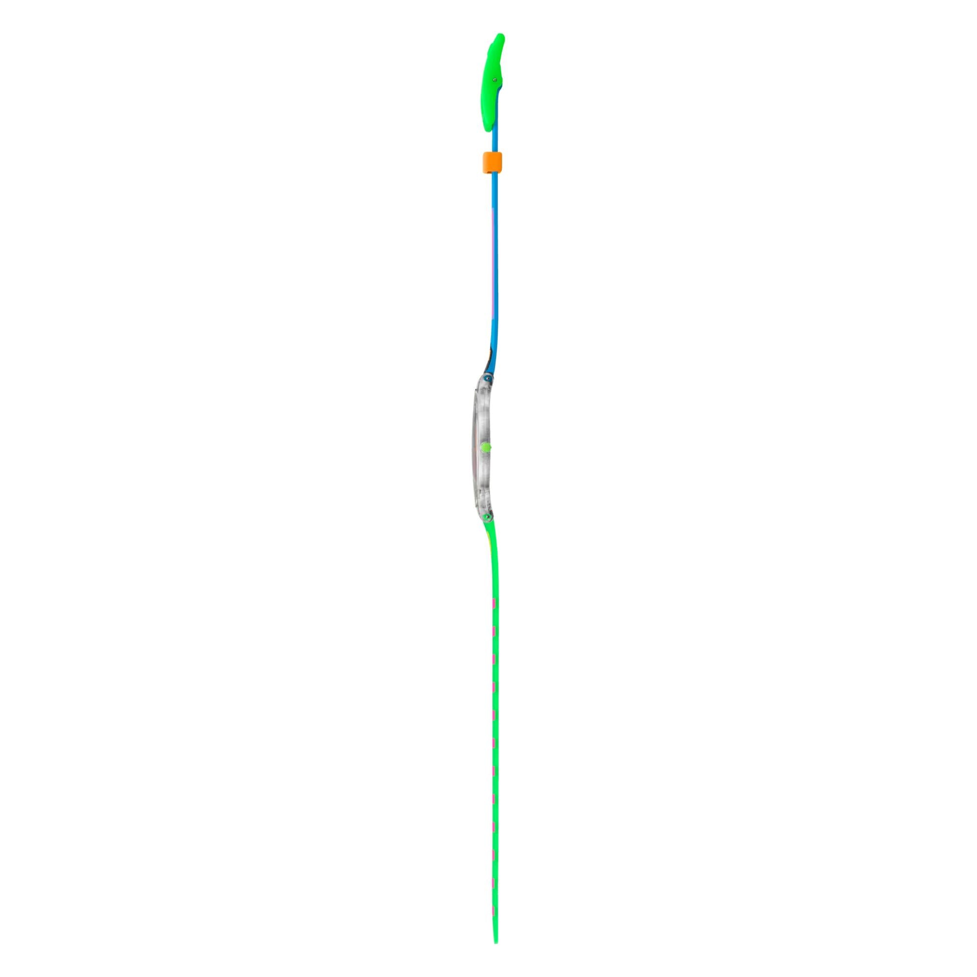Swatch Neon Hot Racer Multi-coloured Dial Transparent Silicone Strap Watch SS08K119