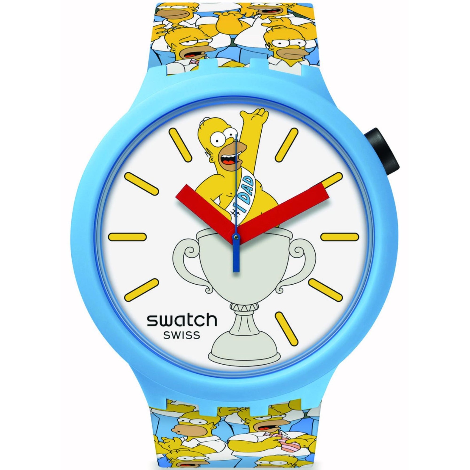 Swatch BIG BOLD BEST. DAD. EVER. White Dial Silicone Watch SB05Z100