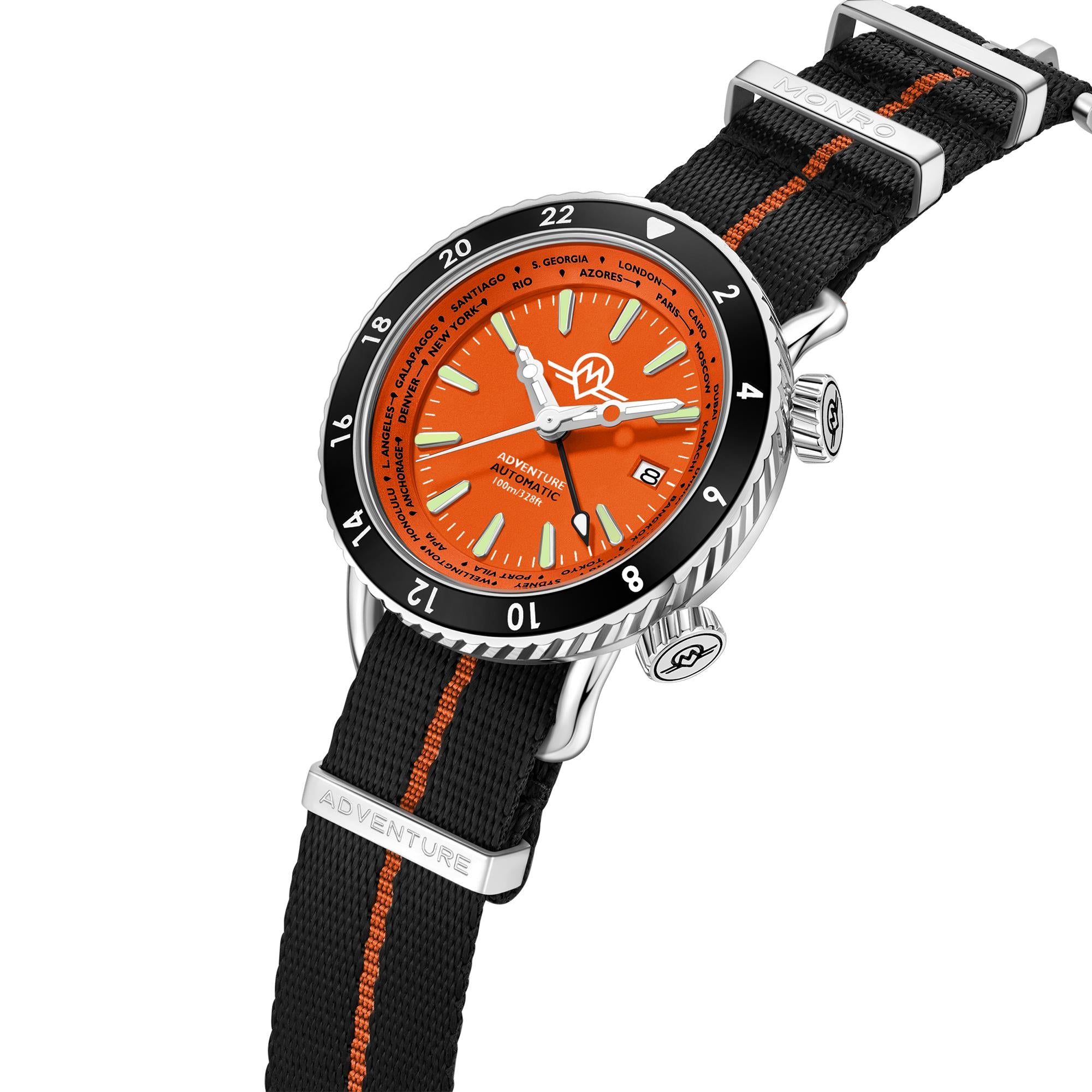Monro Adventure Sunset Orange Dial Automatic Men's Watch MA-3