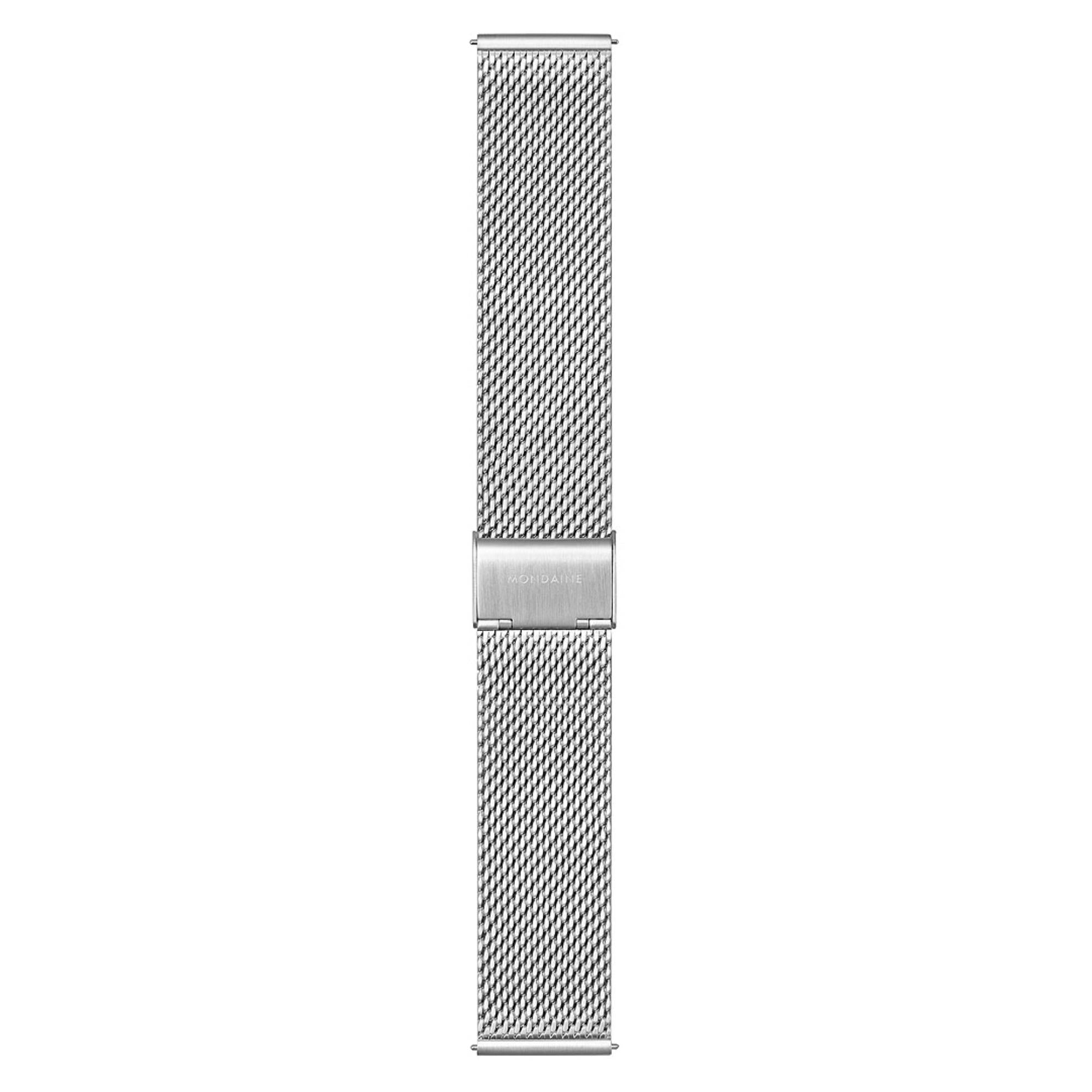 Mondaine evo2 White Dial Stainless Steel Mesh Watch MSE.43110.SJ