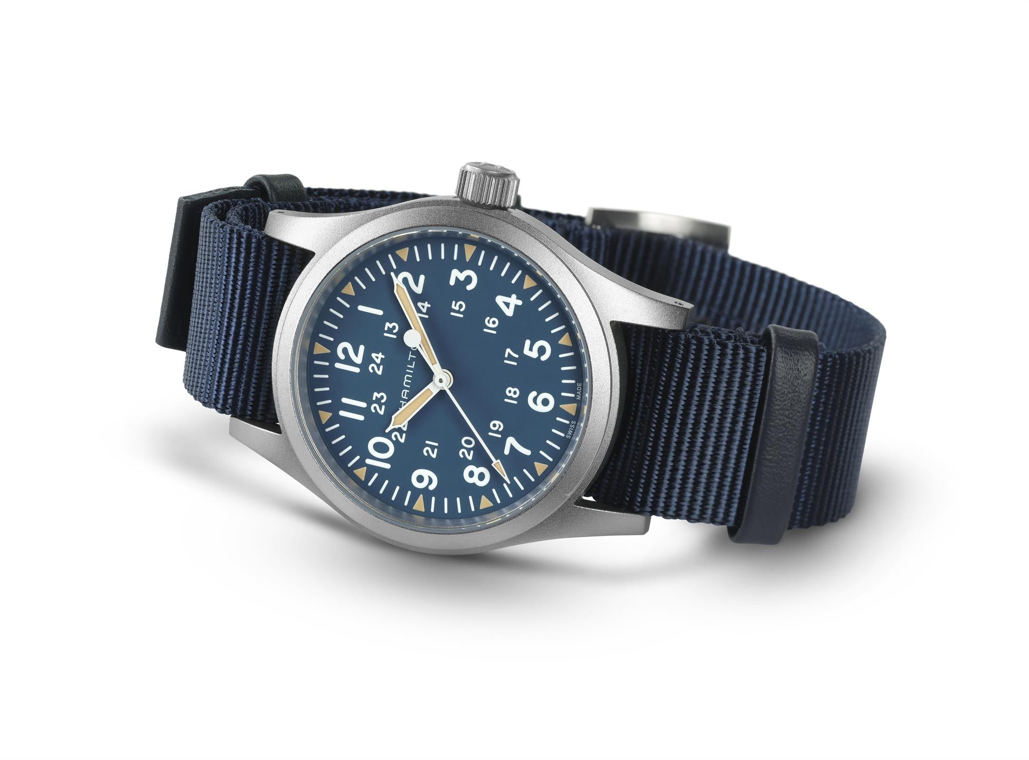 Hamilton Khaki Field  38mm Blue Dial NATO Mechanical Watch H69439940