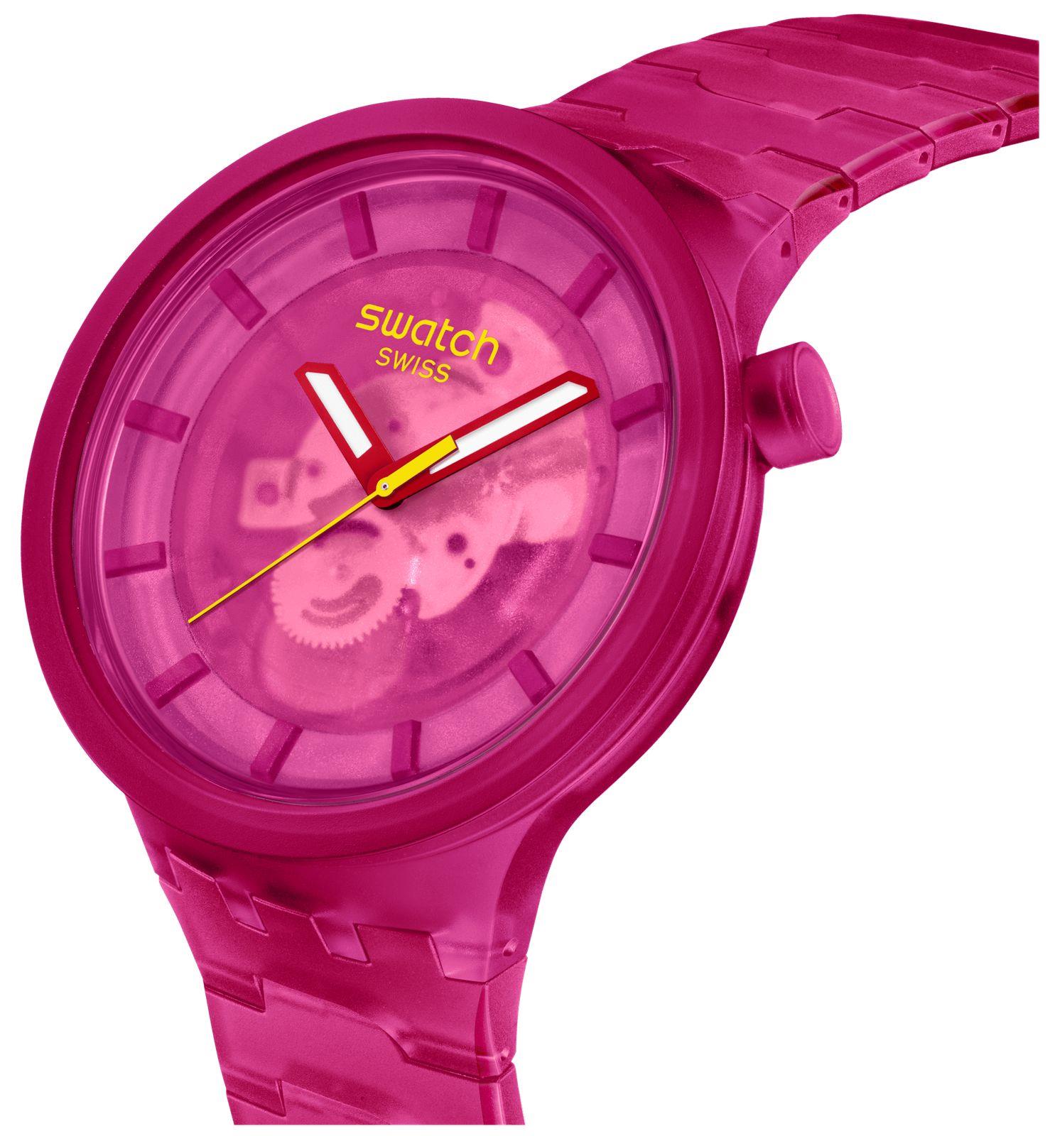 Swatch PINK JOY Pinkes Zifferblatt Pinke biobasierte Uhr SB05P102