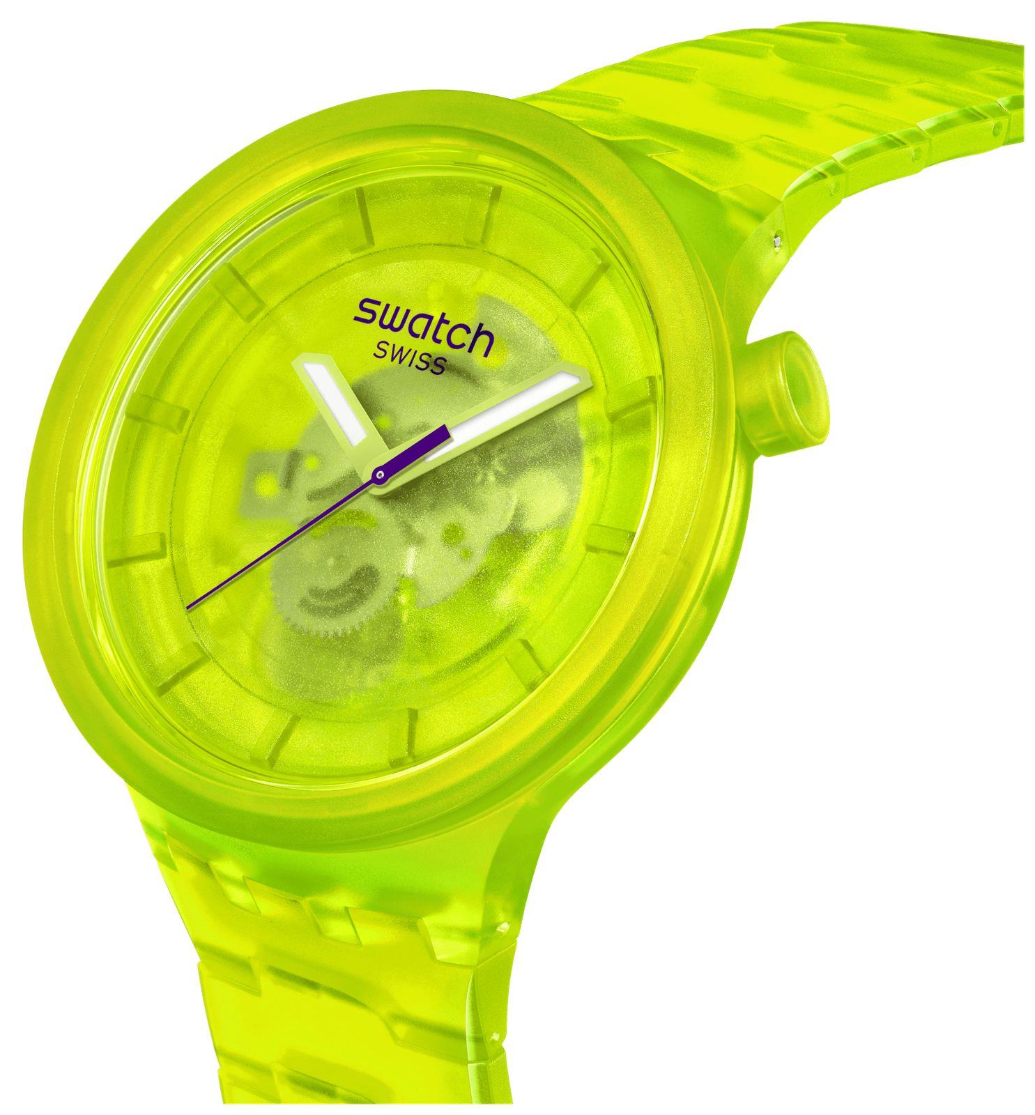 Swatch YELLOW JOY Gelbes Zifferblatt Gelbes biobasiertes Armband Uhr SB05J103