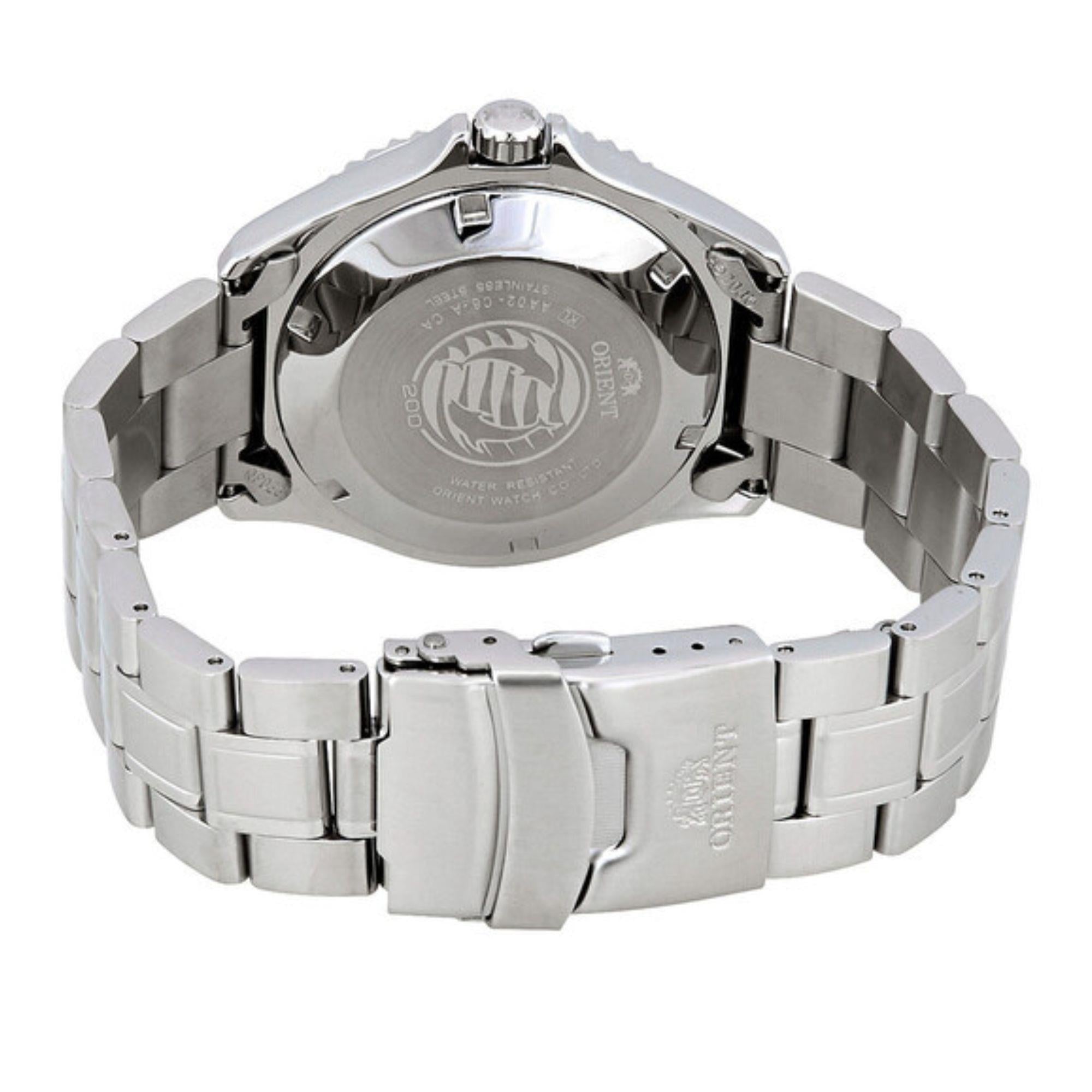 Orient Ray II 41mm Oranges Zifferblatt Stahl Herren Automatik Uhr FAA02006M9