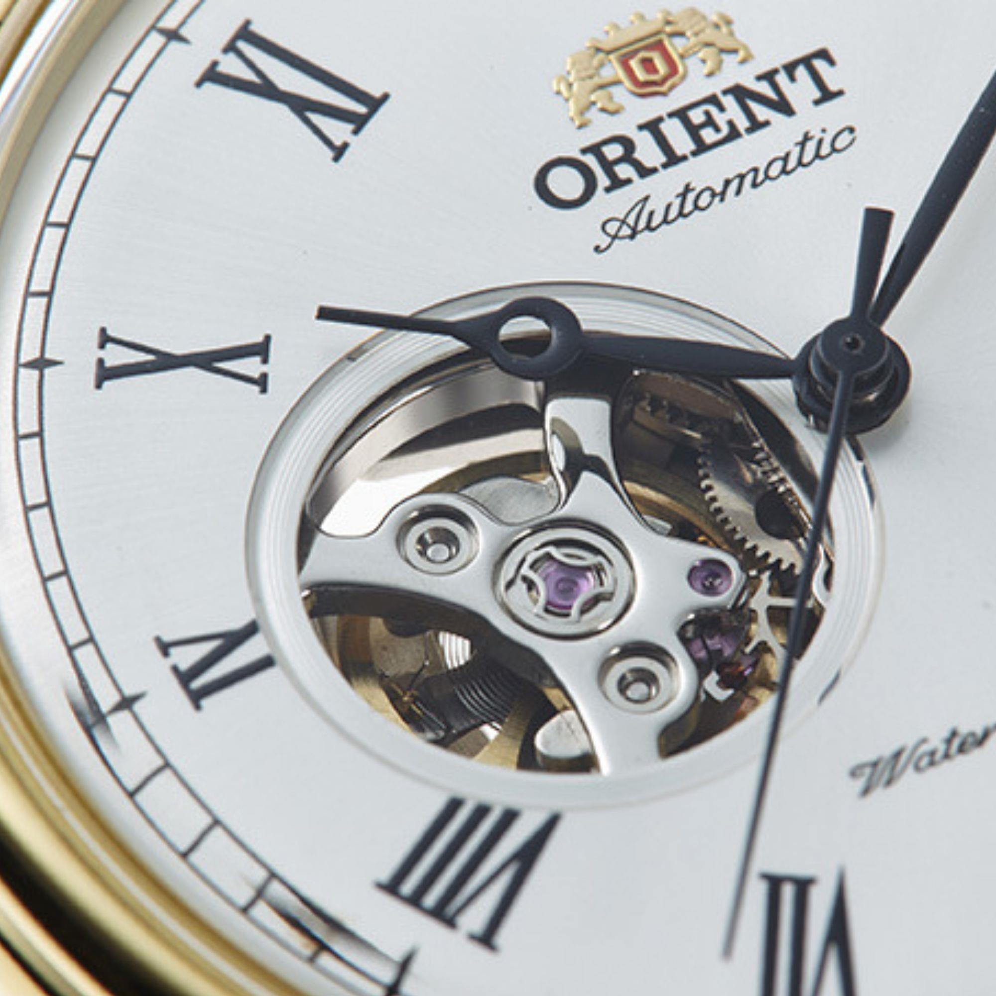 Orient Open Heart 43mm White Dial Leather Mens Automatic Watch TAG00002W0