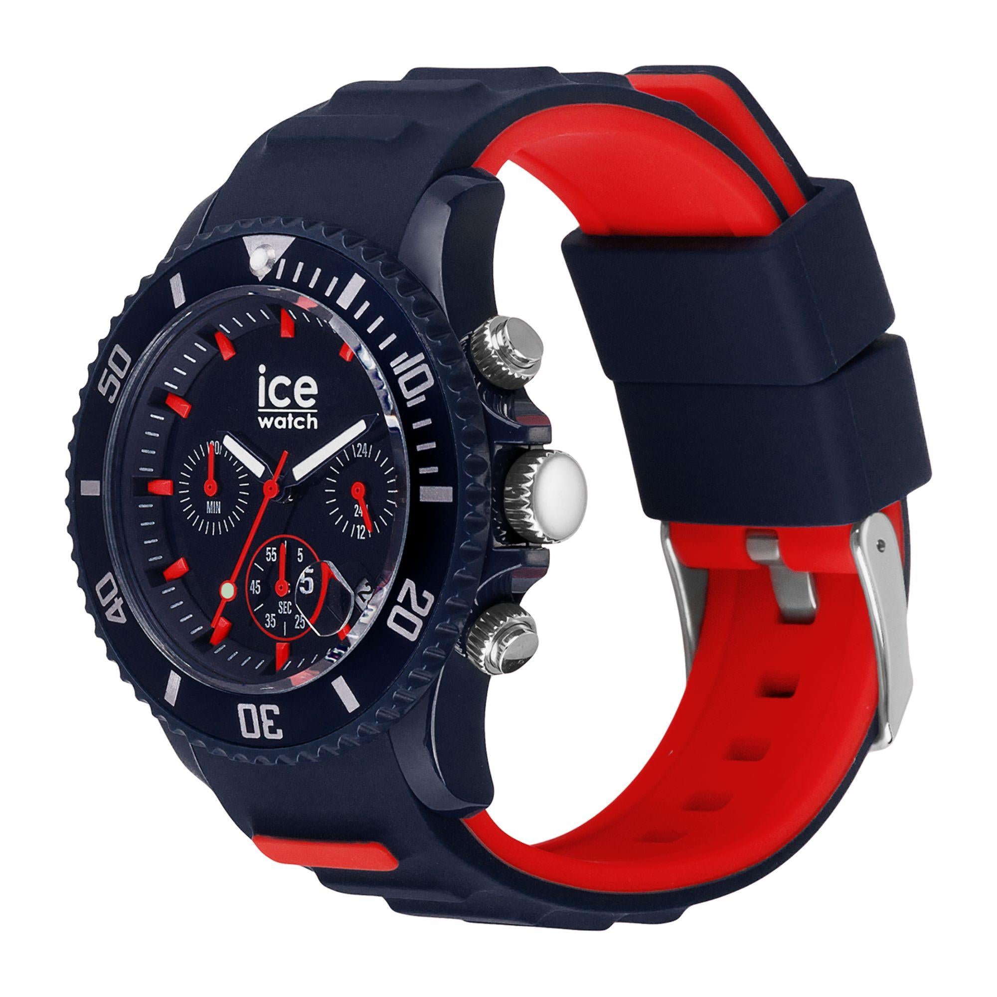 ICE Watch ICE Chrono Blue Red Dial Silicone Strap Watch 021425