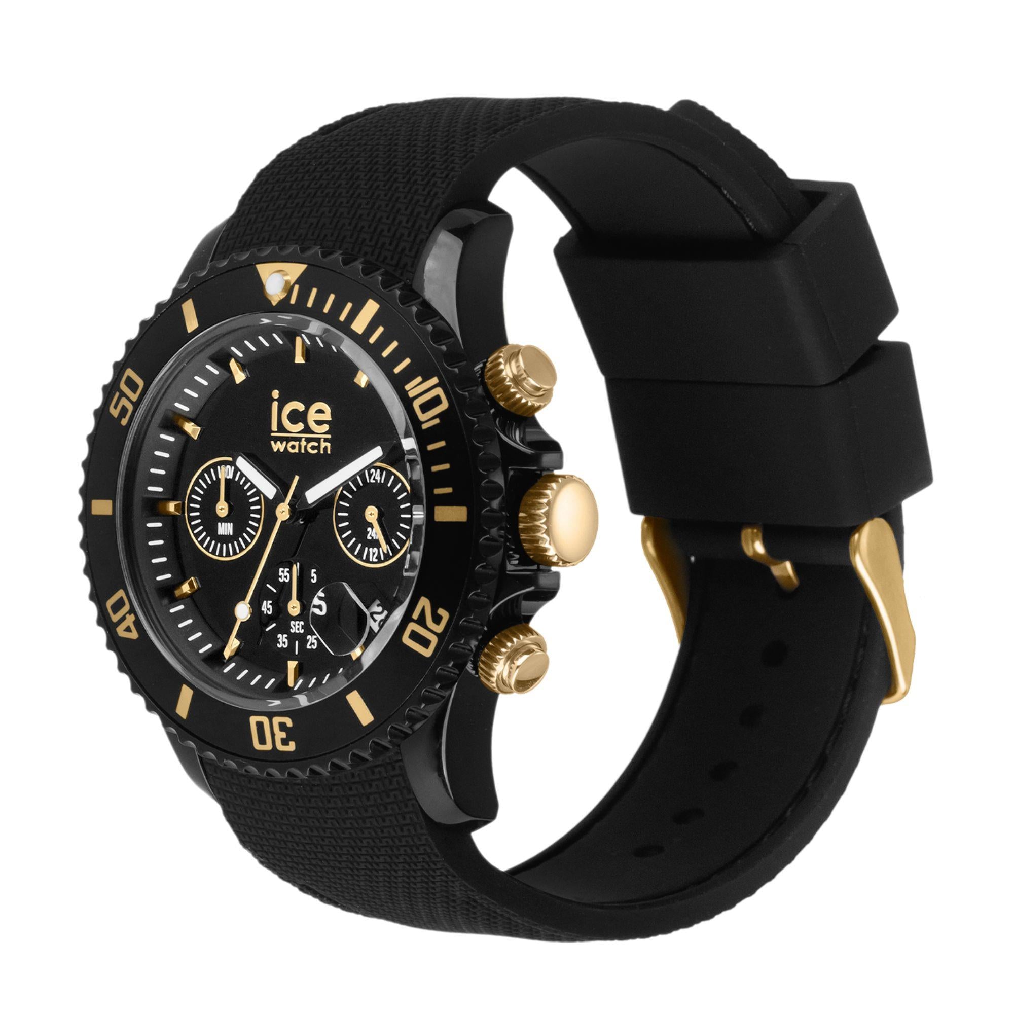 ICE Chrono Schwarzes Zifferblatt Silikonarmband Herren Uhr 021602