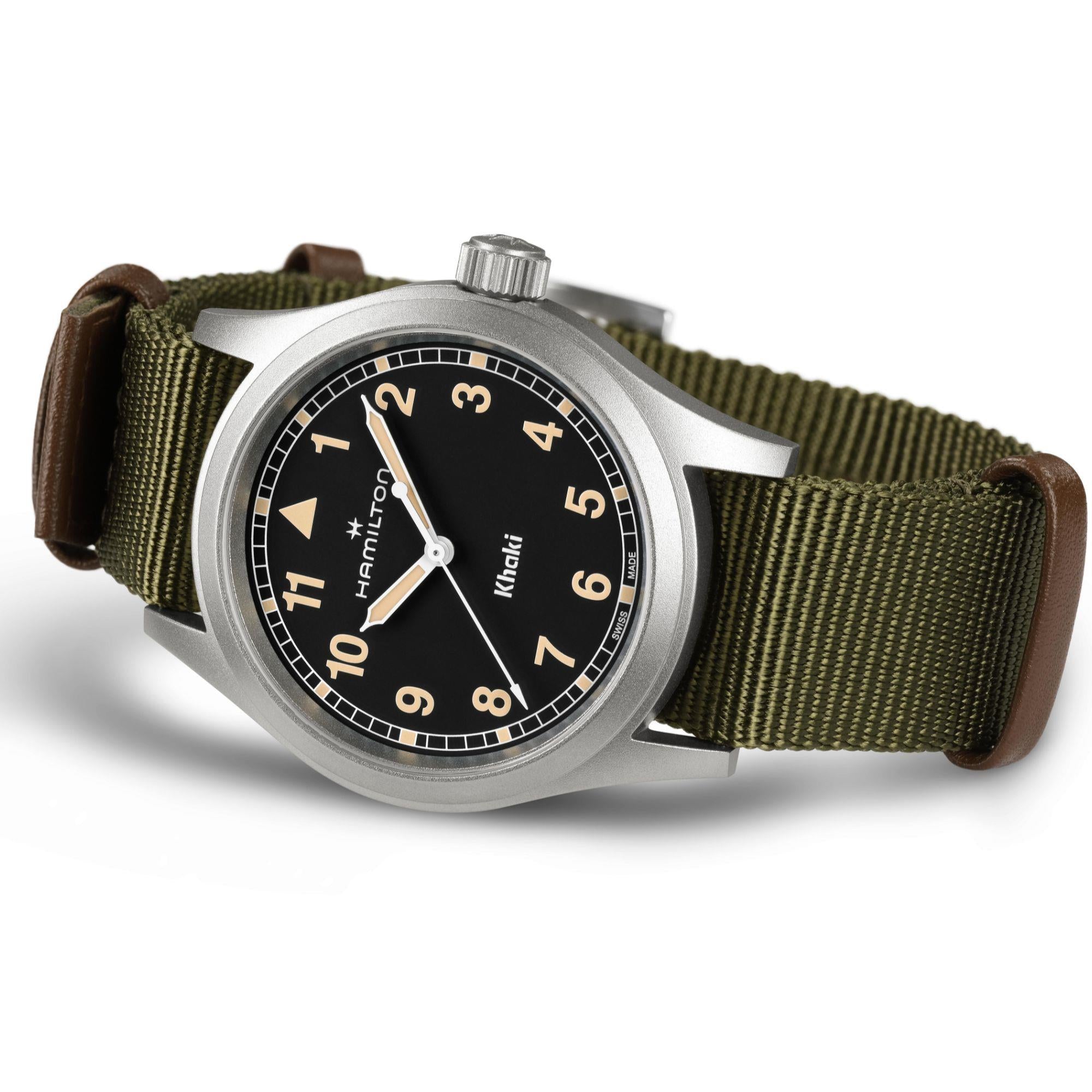 Hamilton Khaki Field 38mm Black Dial Steel NATO Quartz Watch H69401930