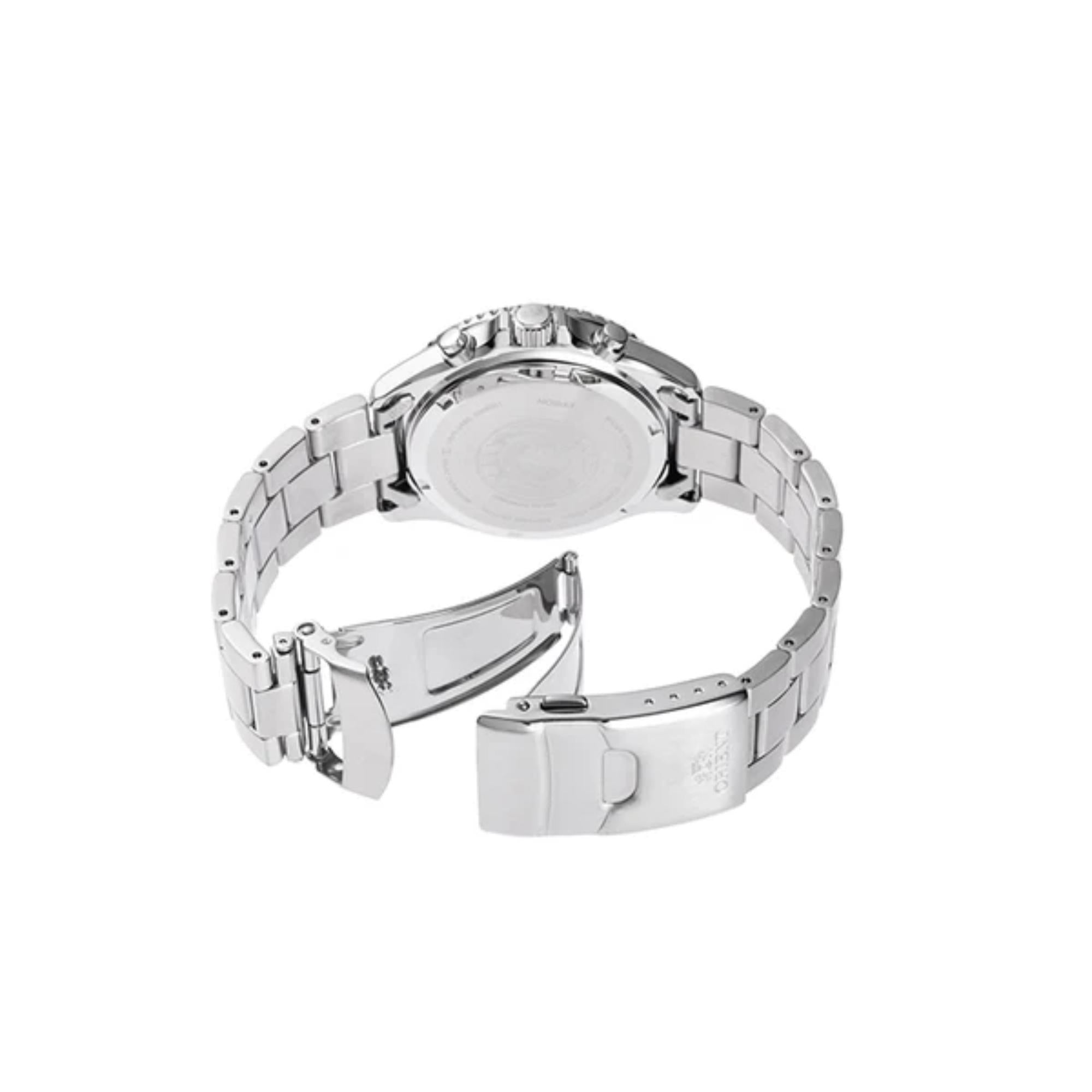 Orient Mako RA-TX0207R10B stainless steel oyster bracelet and deployant clasp