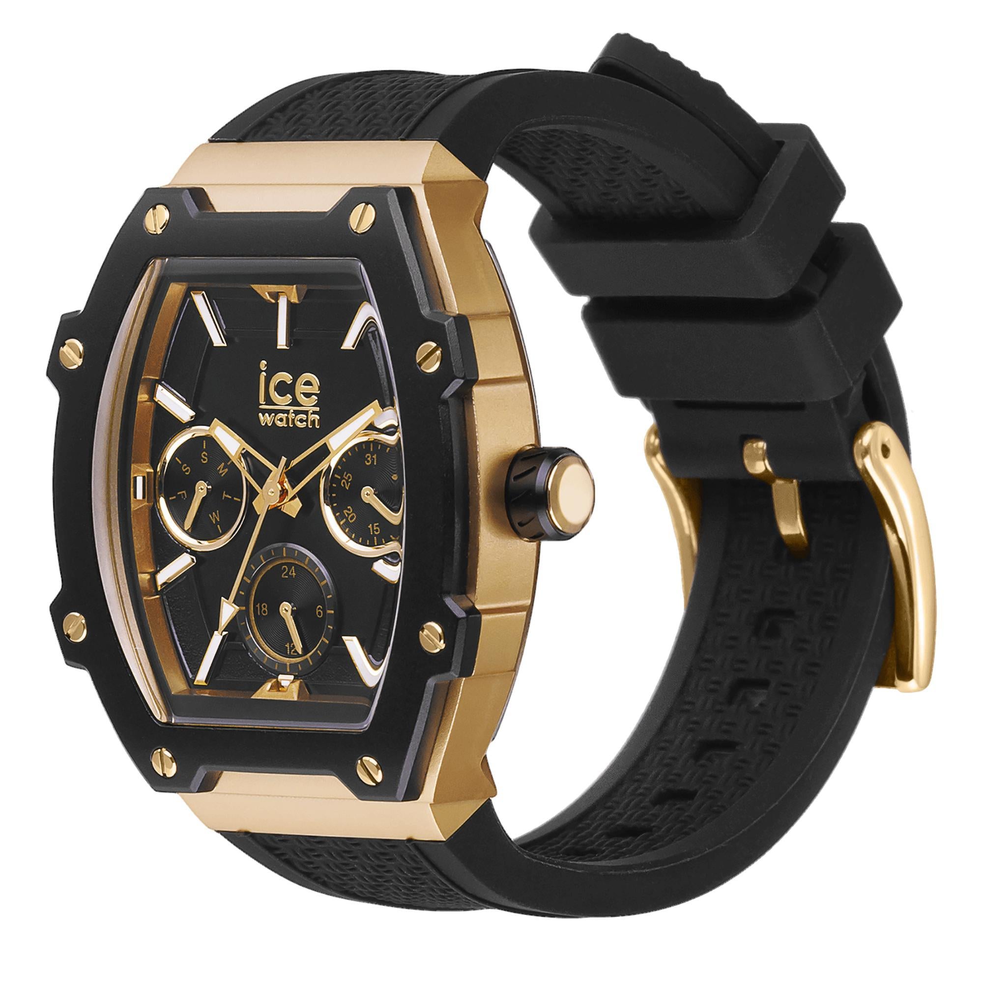 ICE Boliday Black Gold Black Dial Silicone Strap Watch 022865