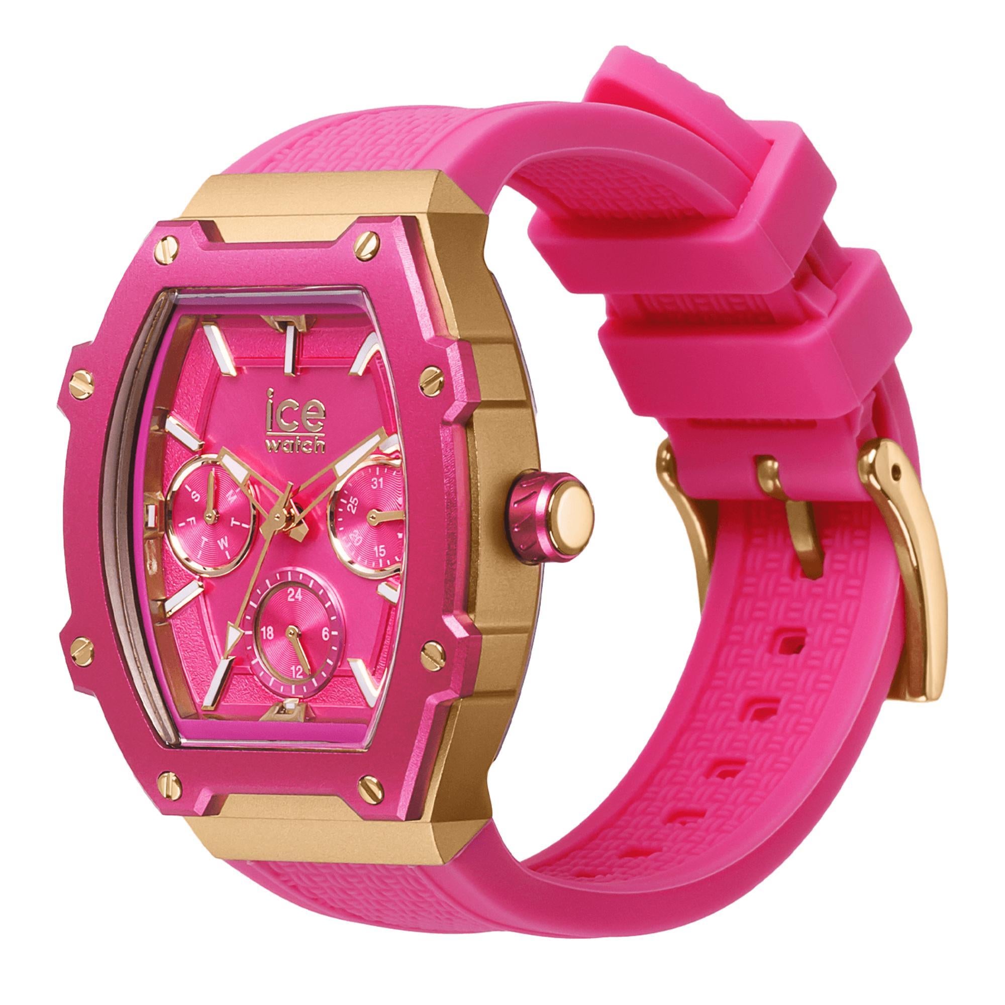 ICE Boliday Quartz Wild Pink Dial Silicone Strap Watch 023288