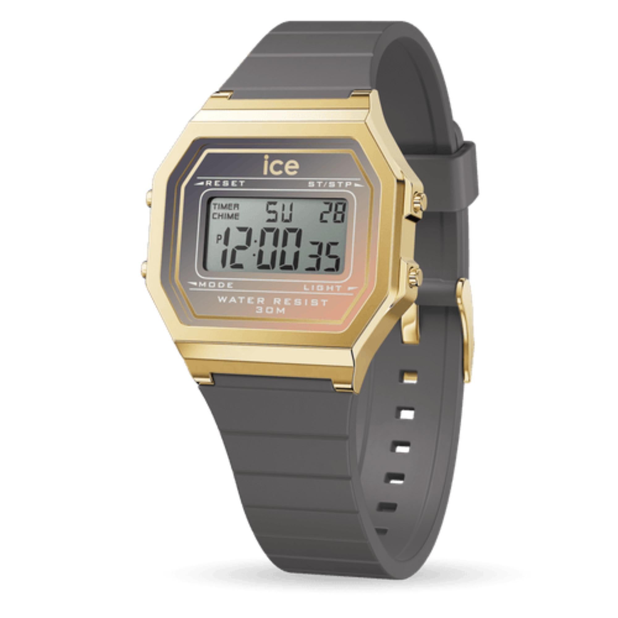 ICE Digit Retro Dove Grey Silikonarmband Digitale Herren Uhr 023310