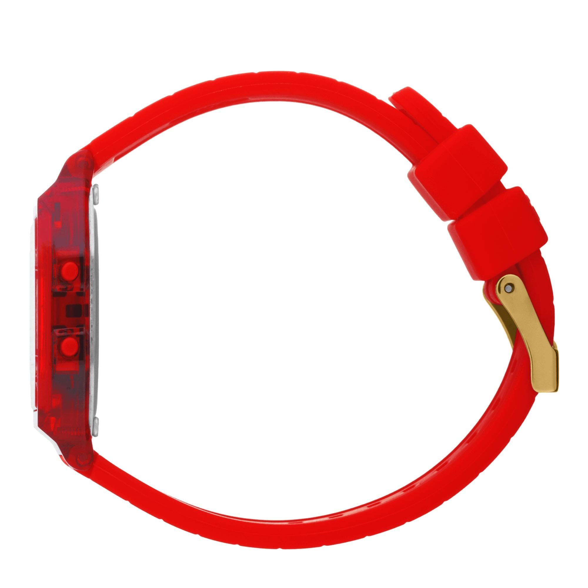 ICE Digit Retro Red Passion Klare Silikonarmband Digitale Herren Uhr 022885