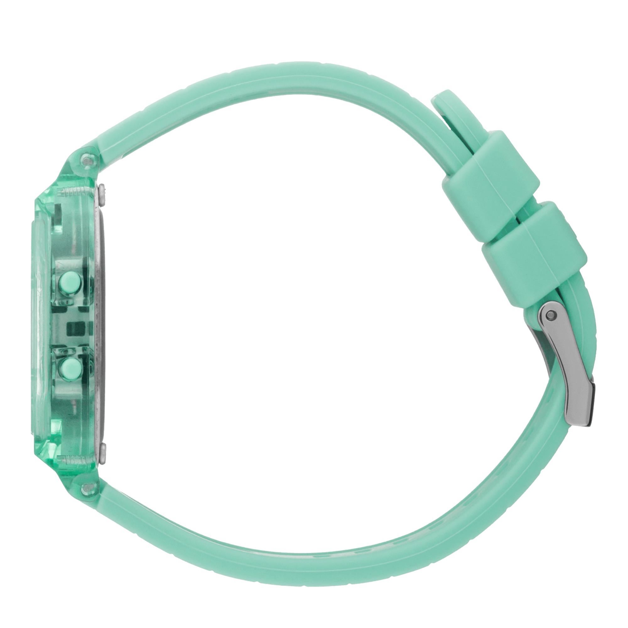 ICE Digit Retro Azure Blue Zifferblatt Klare Silikonarmband Digitale Herren Uhr 022889
