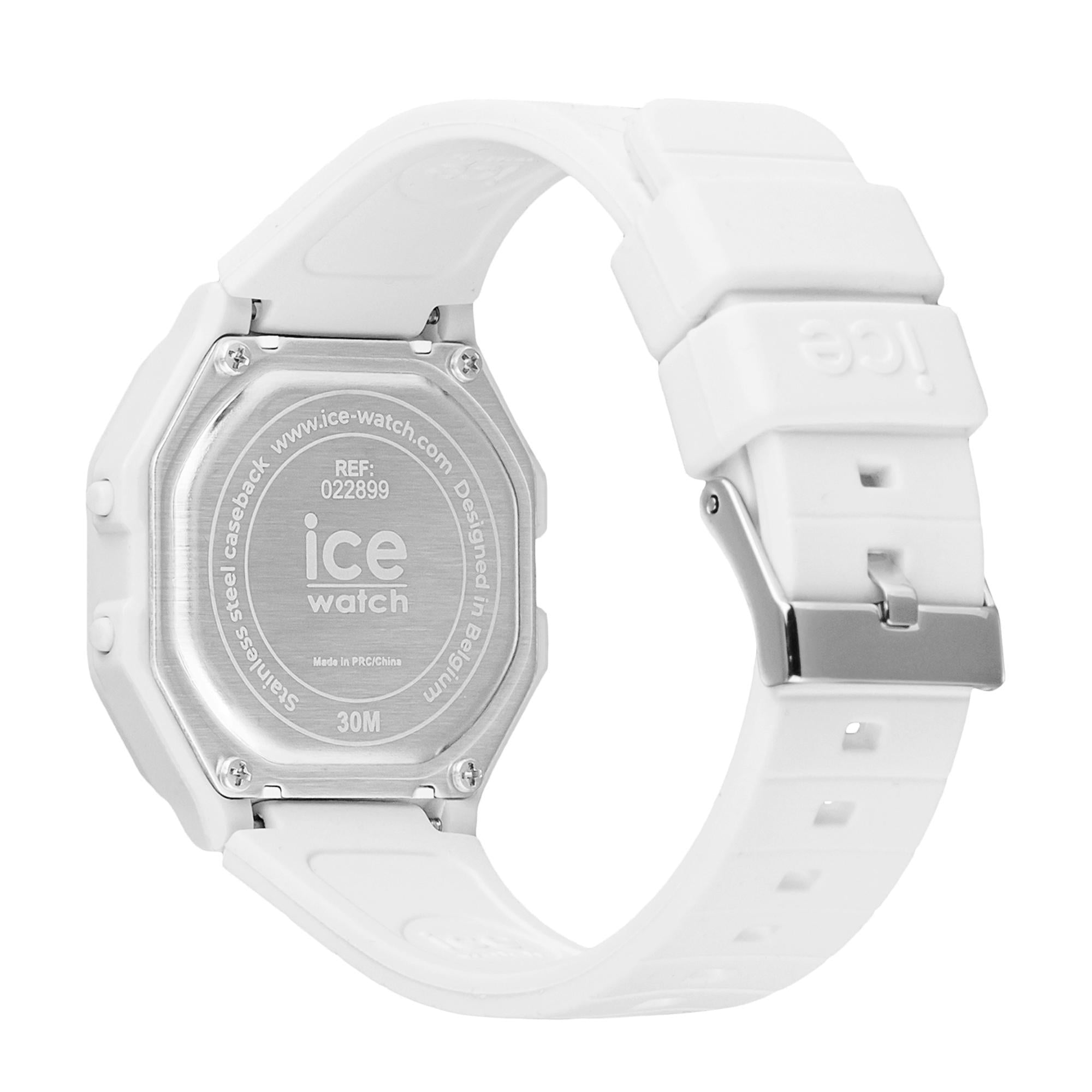ICE Digit Retro Weiße Digitale Silikonarmband Damen Uhr 022899