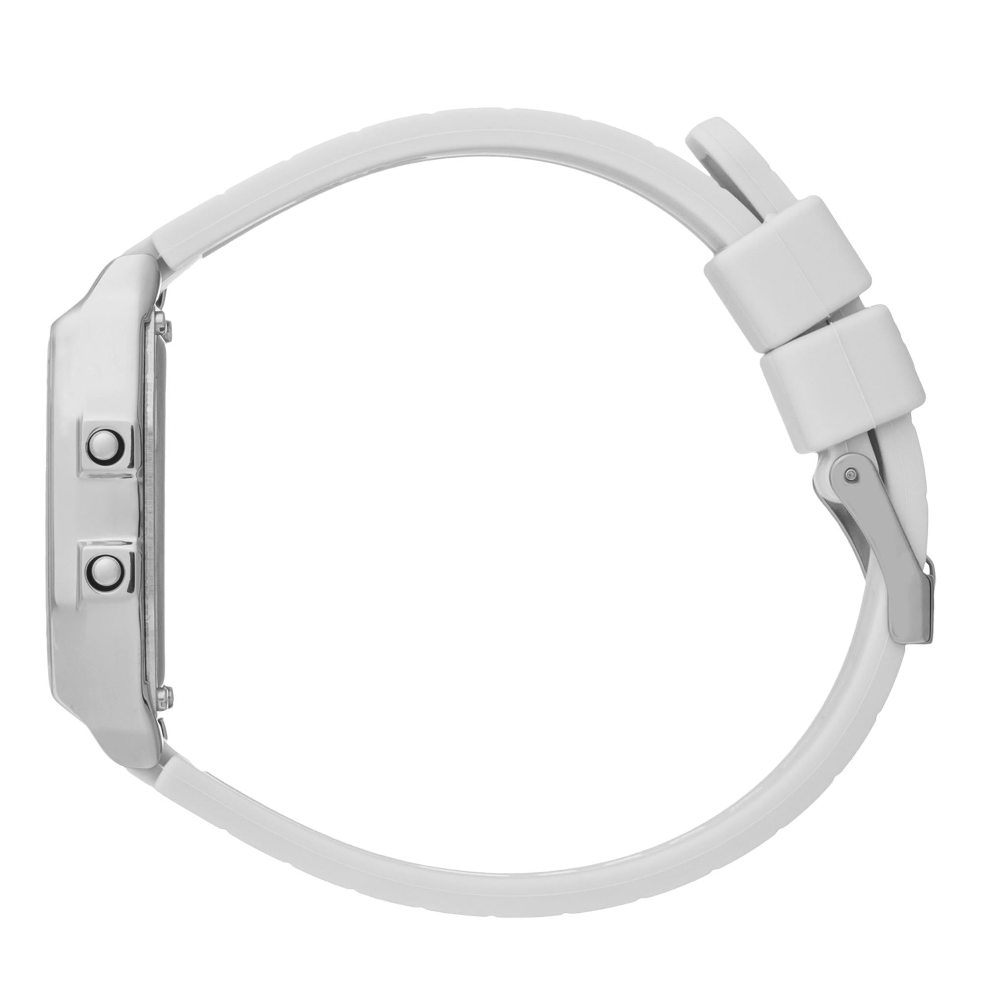 ICE Digit Retro Metal Digital White Silicone Strap Watch 022734