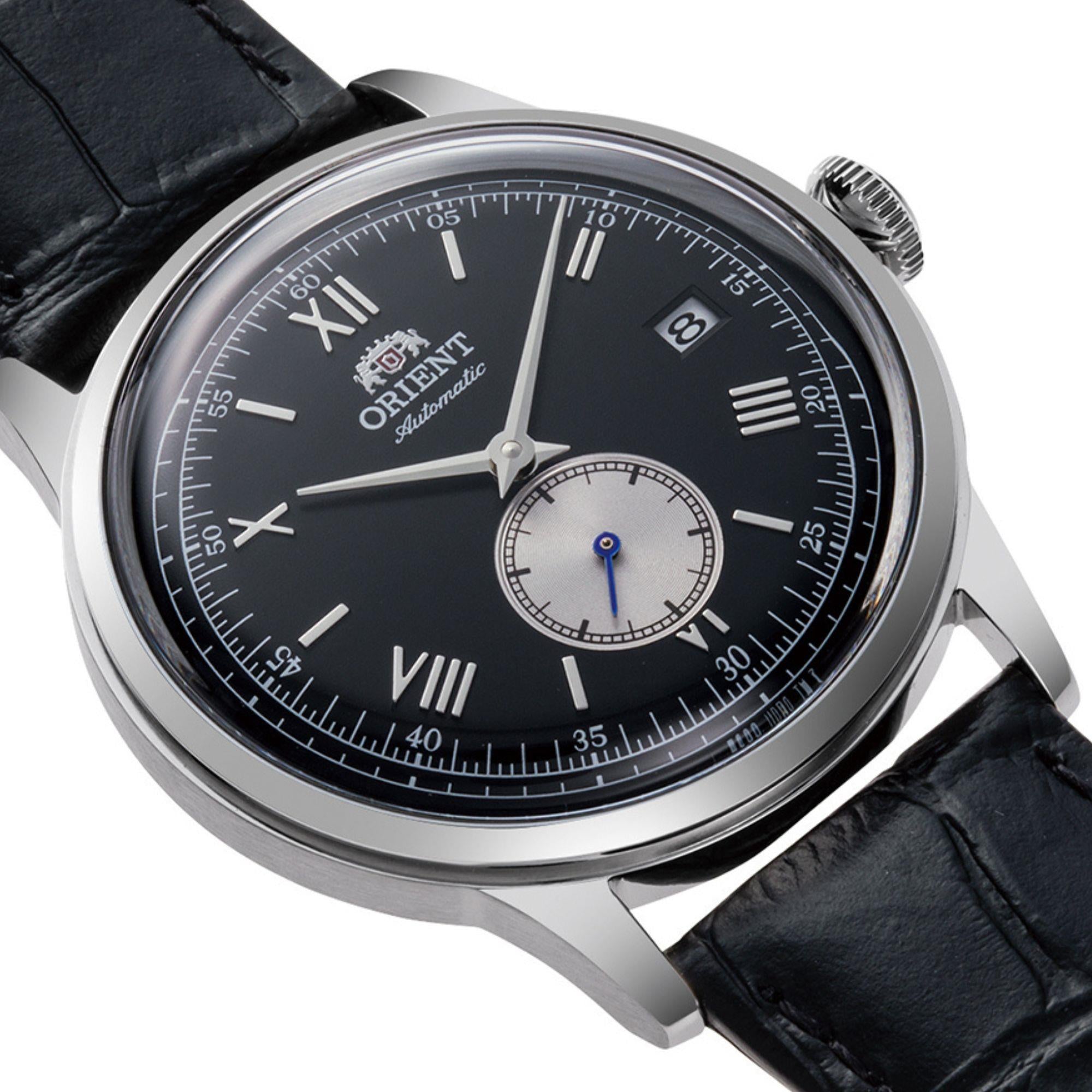Orient Bambino 38mm Small Seconds Black Dial Leather Automatic Watch RA-AP0101B30B