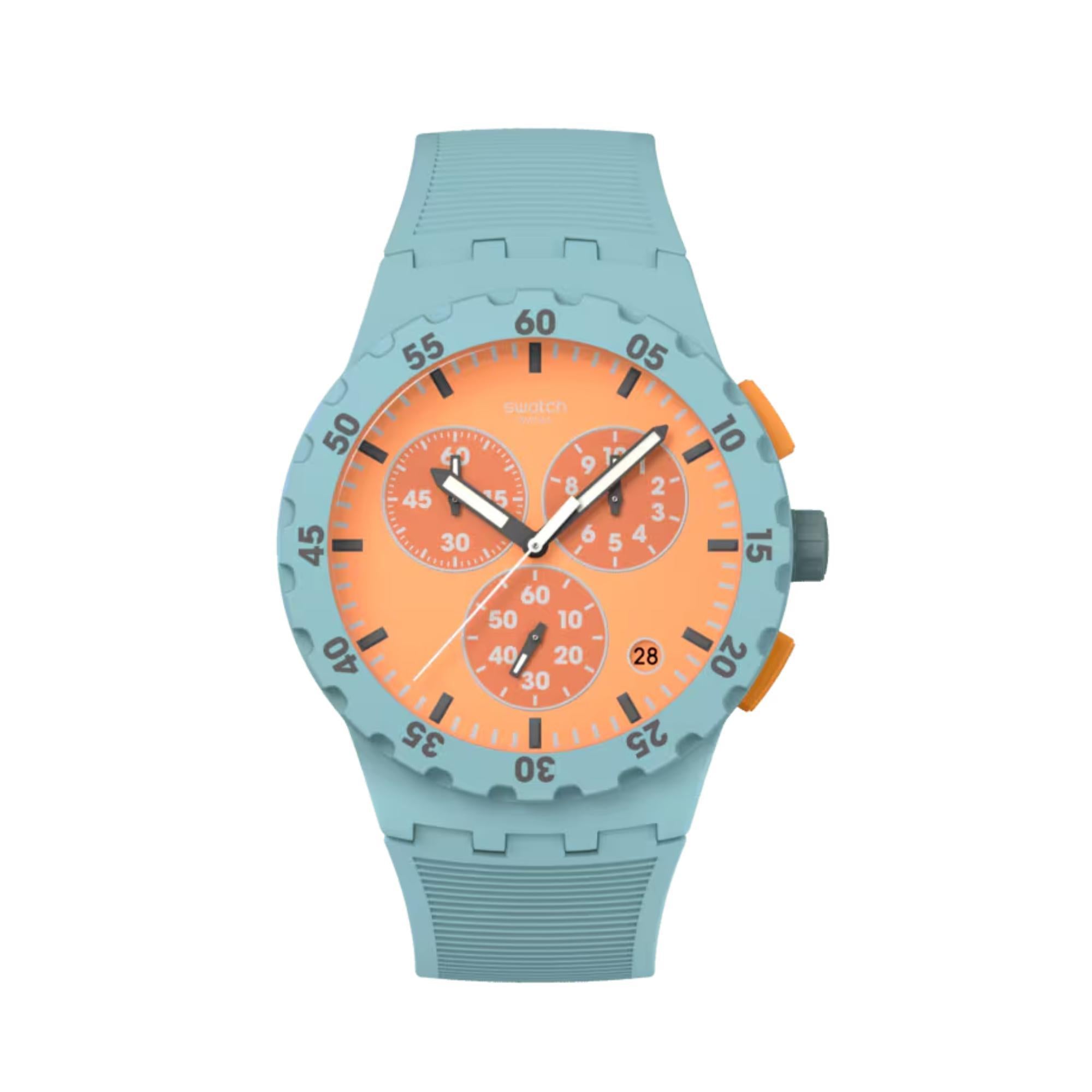 Swatch JUICY APRICOT Quartz Orange Dial Silicone Strap Men’s Watch SUSL401