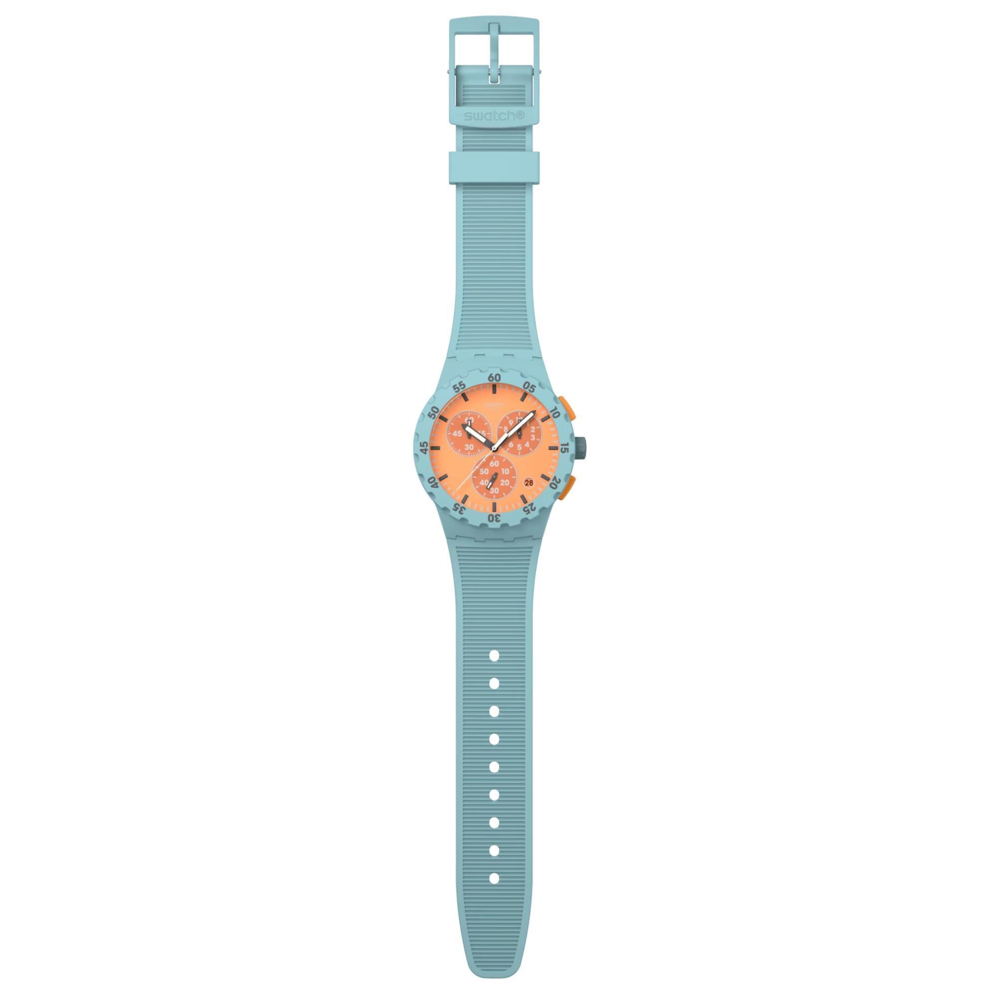 Swatch JUICY APRICOT Quartz Orange Dial Silicone Strap Men’s Watch SUSL401