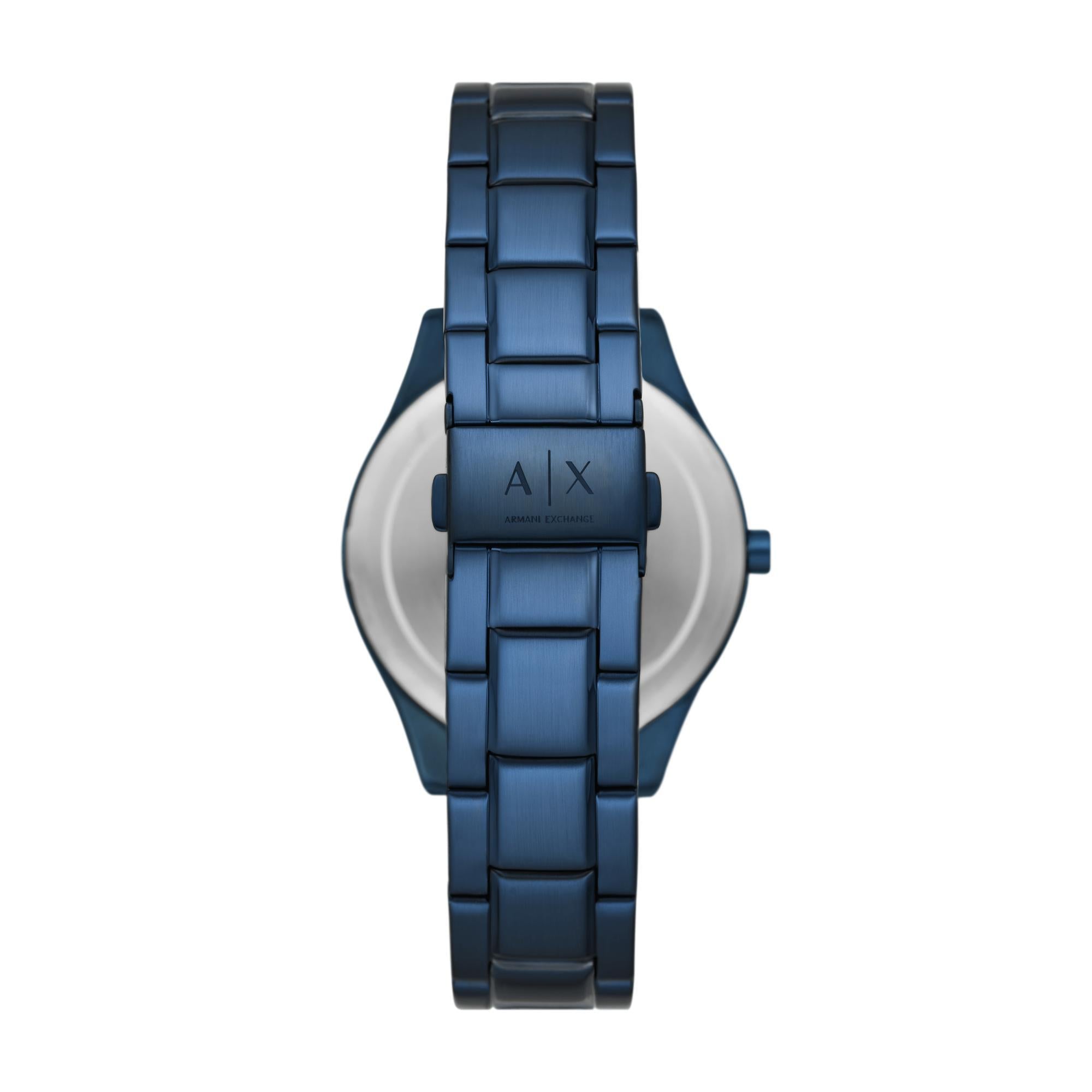Armani Exchange Dante 42mm Chronograph Blue Dial Steel Mens Quartz Watch AX1881