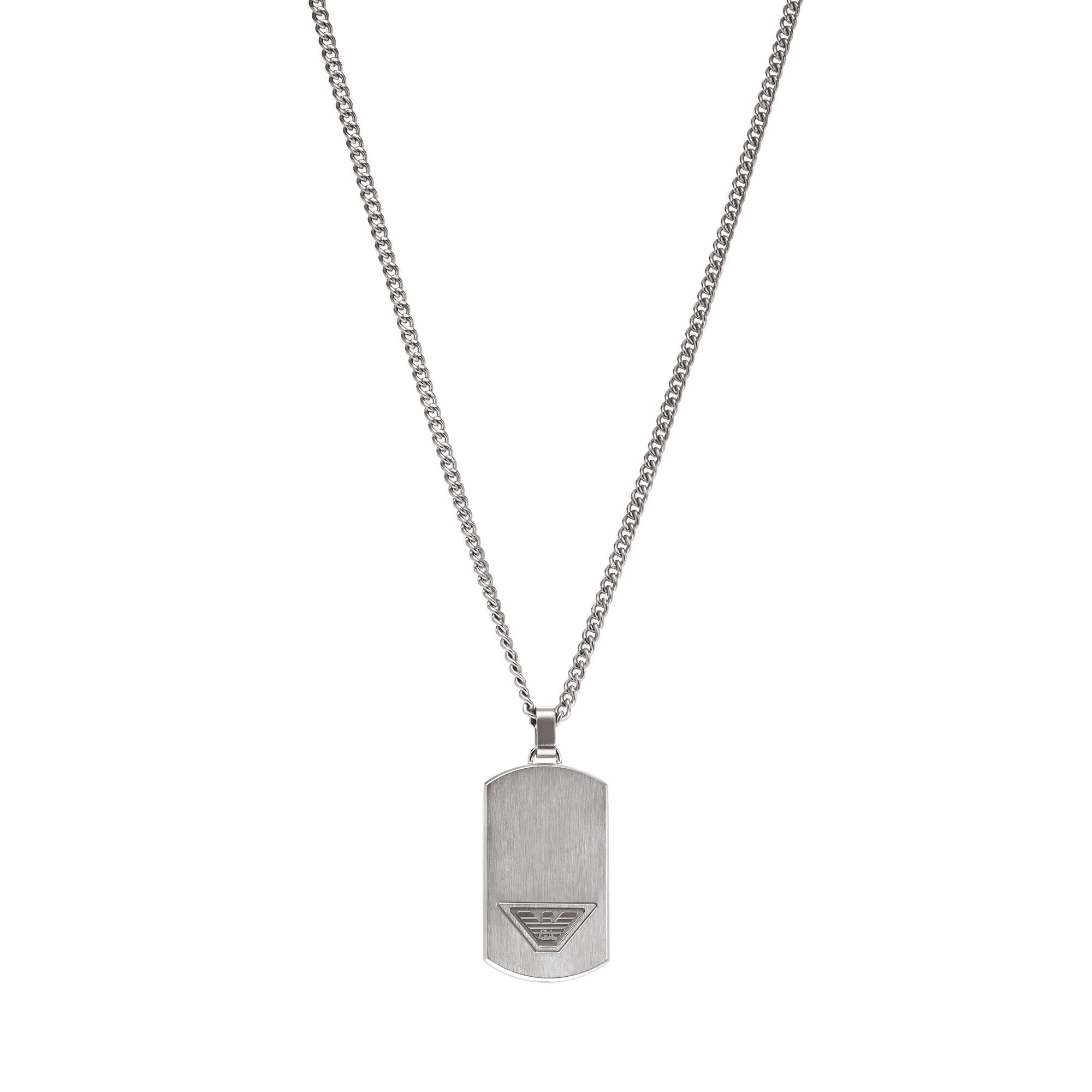 Emporio Armani Stainless Steel Dog Tag Necklace Men’s EGS3125040
