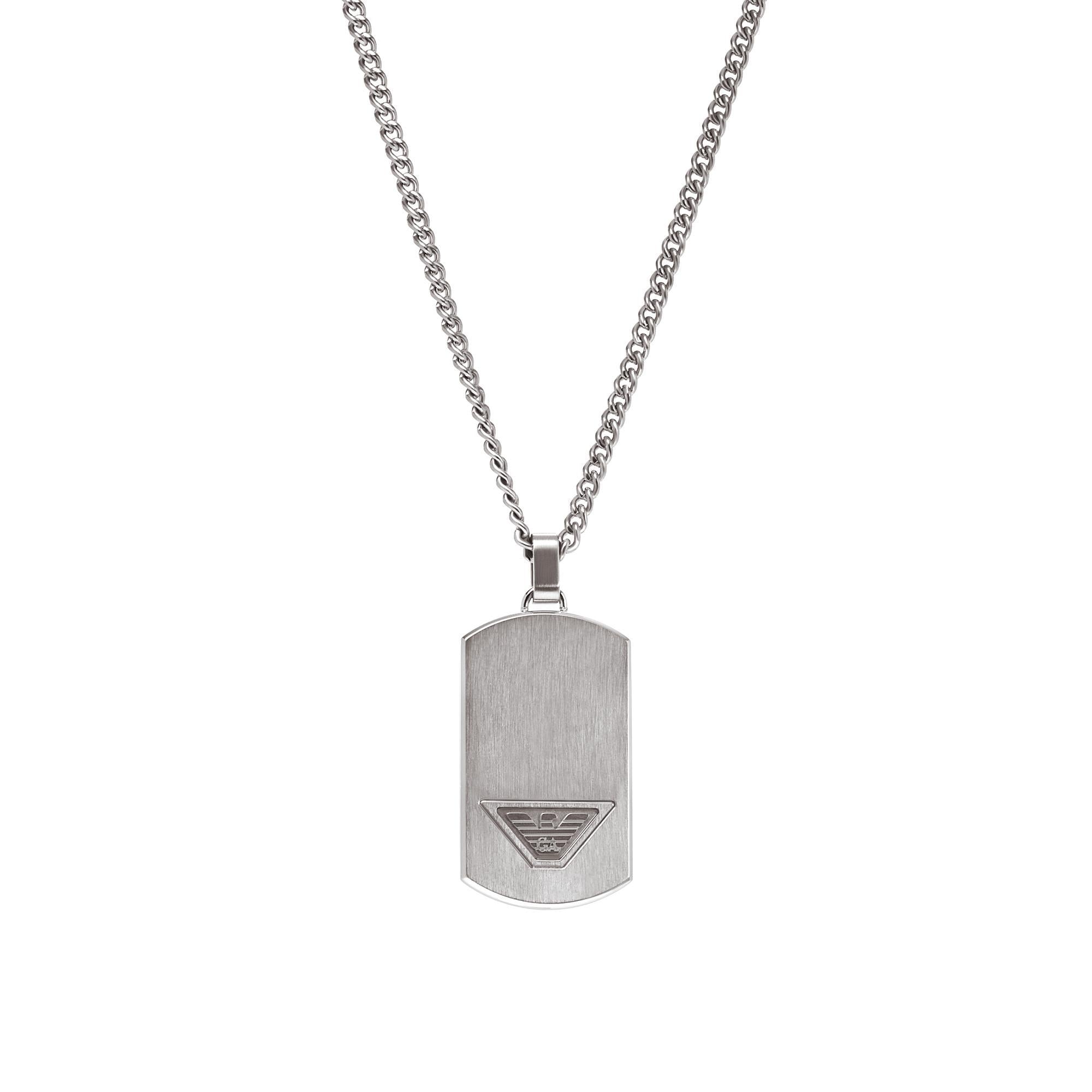Emporio Armani Stainless Steel Dog Tag Necklace Men’s EGS3125040