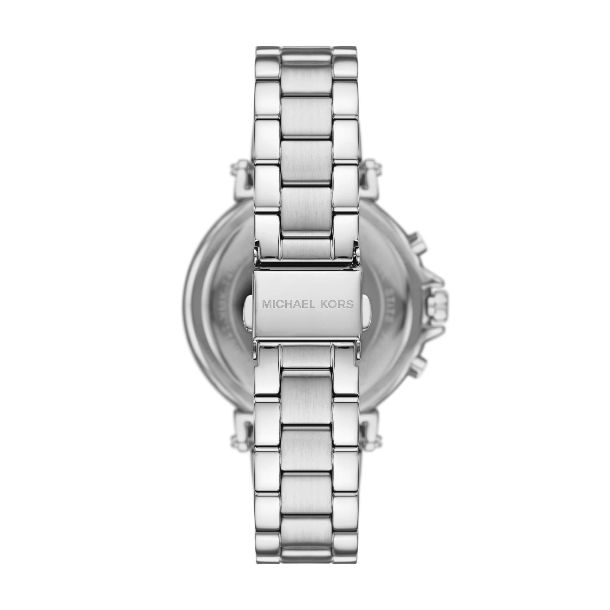 Michael Kors Maren Chronograph Weißes Zifferblatt Stahlarmband Damenuhr MK7495