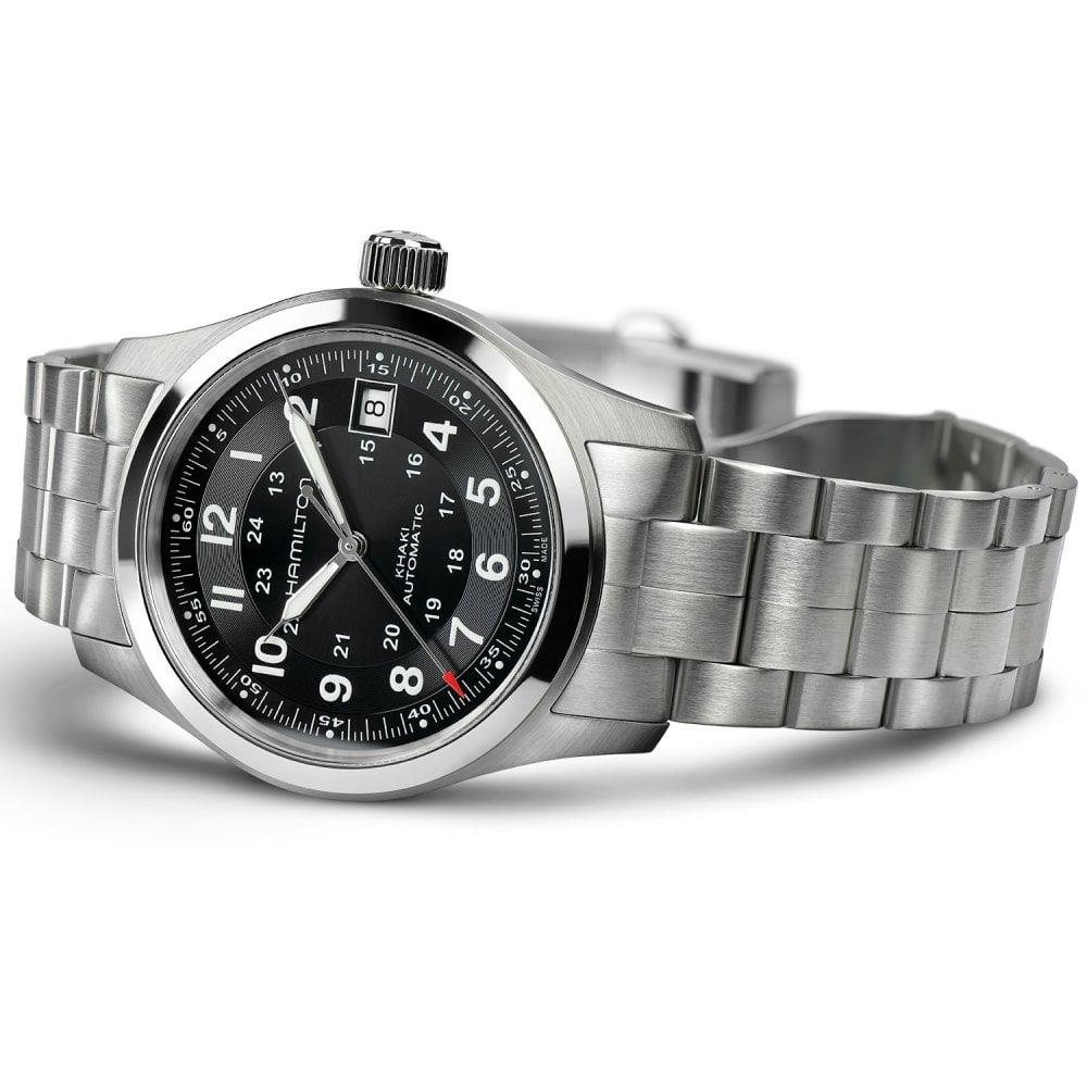 Hamilton Khaki Field 38mm Schwarzes Zifferblatt Stahl Herren Automatik Uhr H70455133