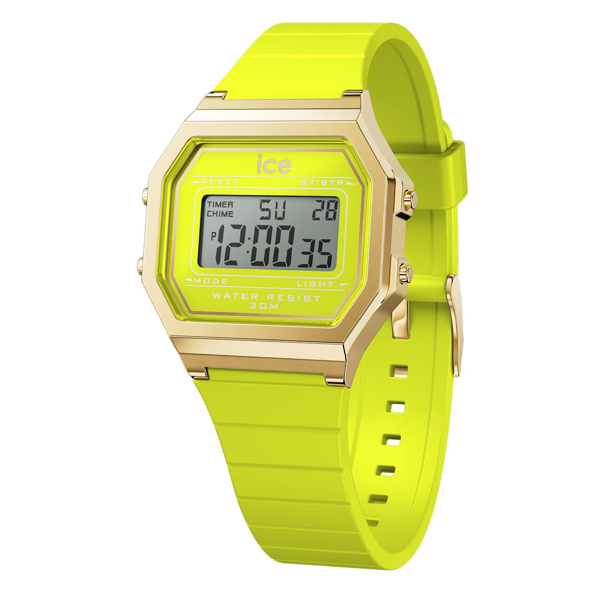 ICE Digit Retro Digital Yellow Silicone Strap Unisex Watch 022054