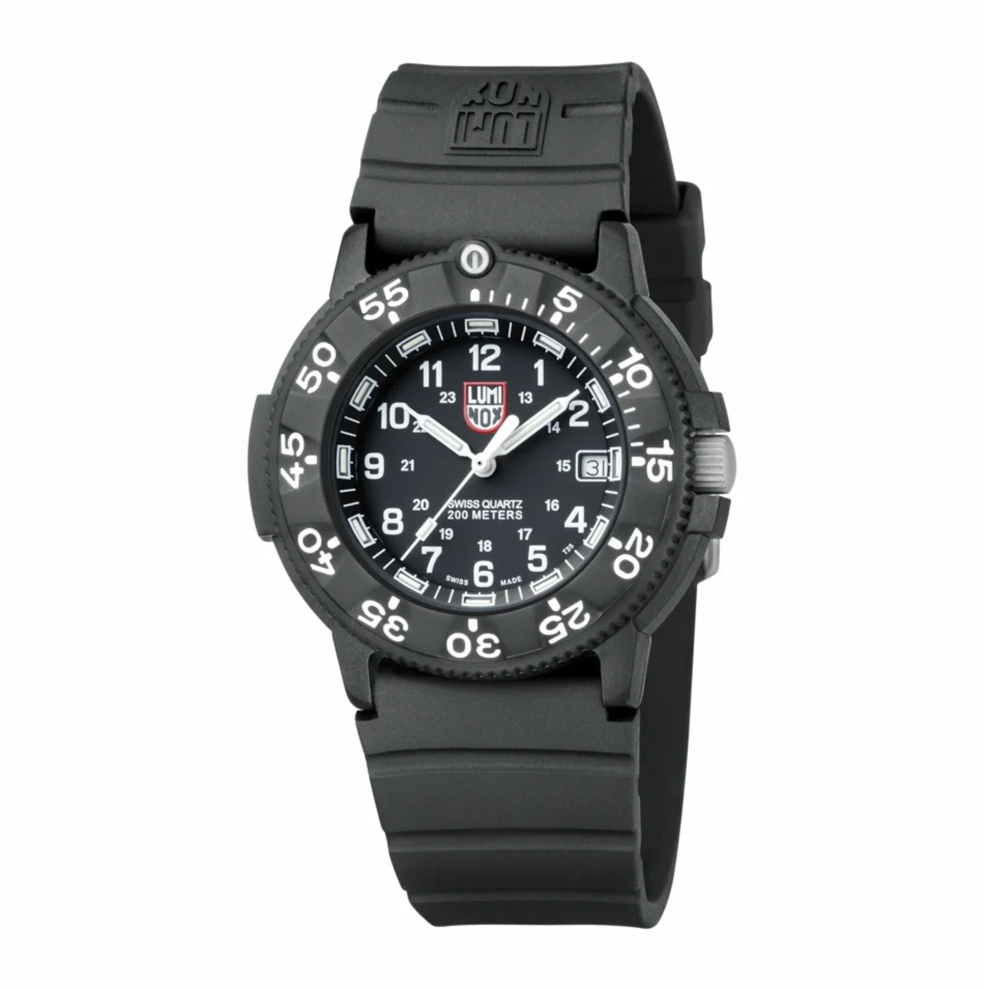 Luminox Navy Seal 43mm Black Dial Rubber Mens Quartz Watch XS.3001.Fl